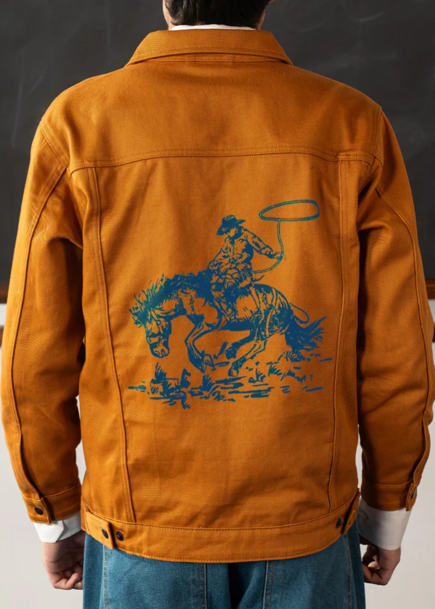 denim Jacket in Orange
