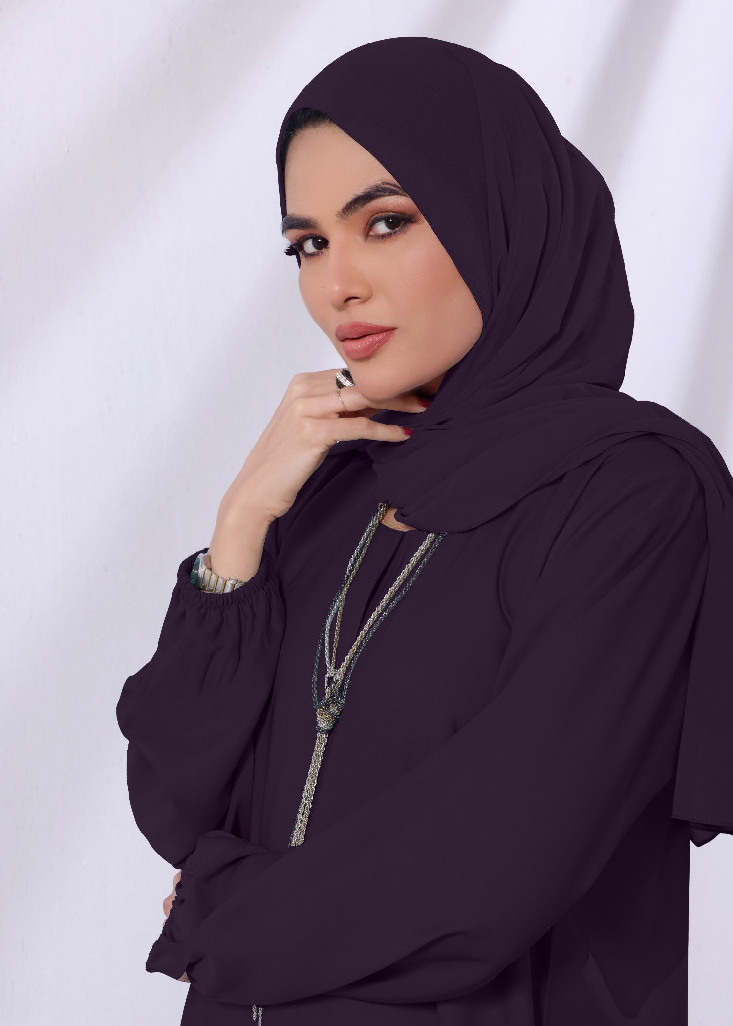 nidha Abaya in Purple