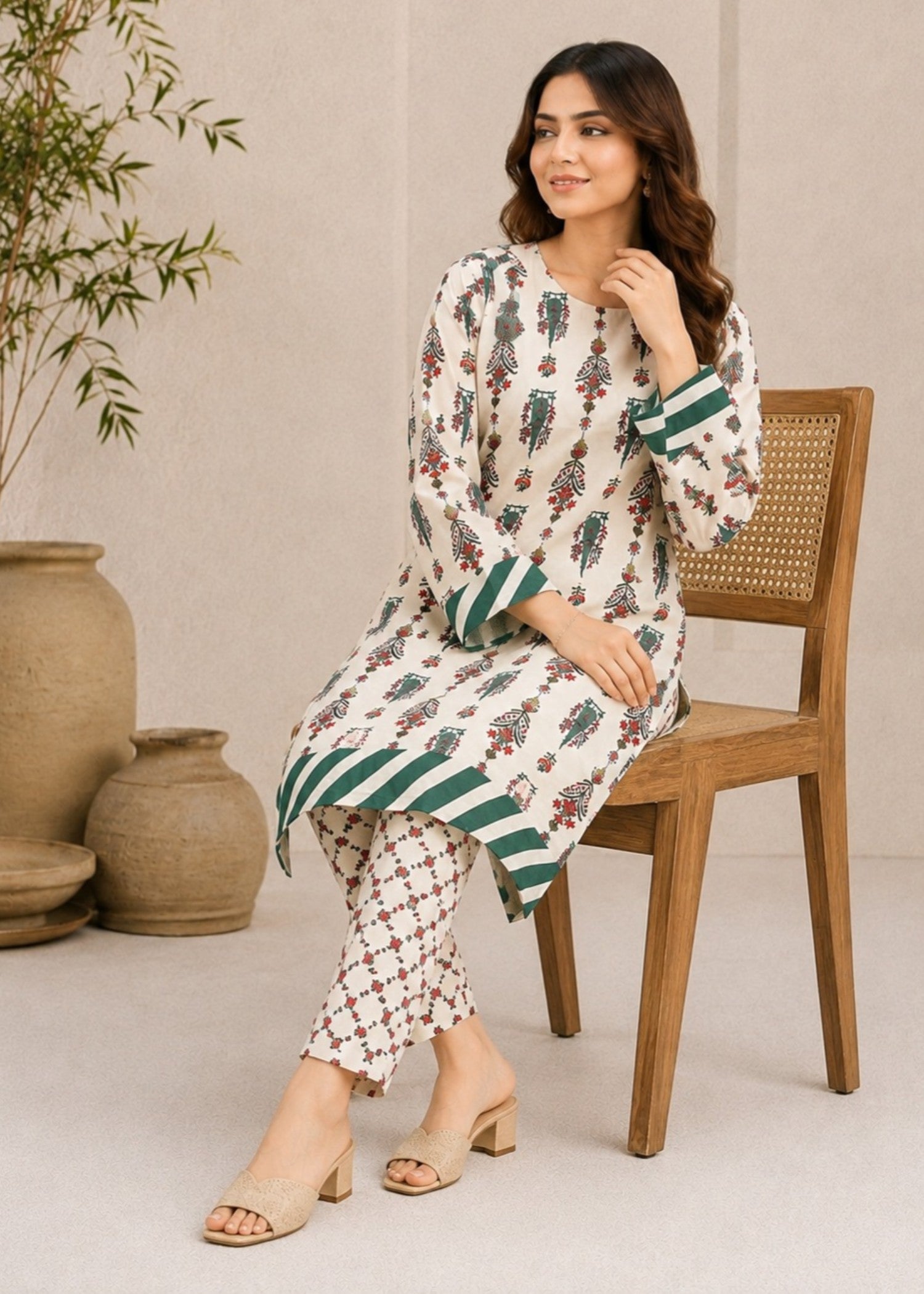 lawn Unstitched in Maroon, floral white