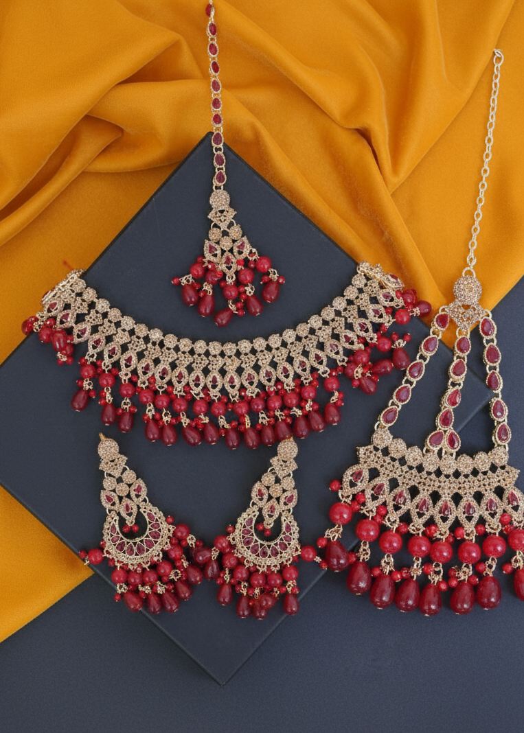 Choker in Maroon, goldenrod Color by - Trendy Women Choker OEI5358