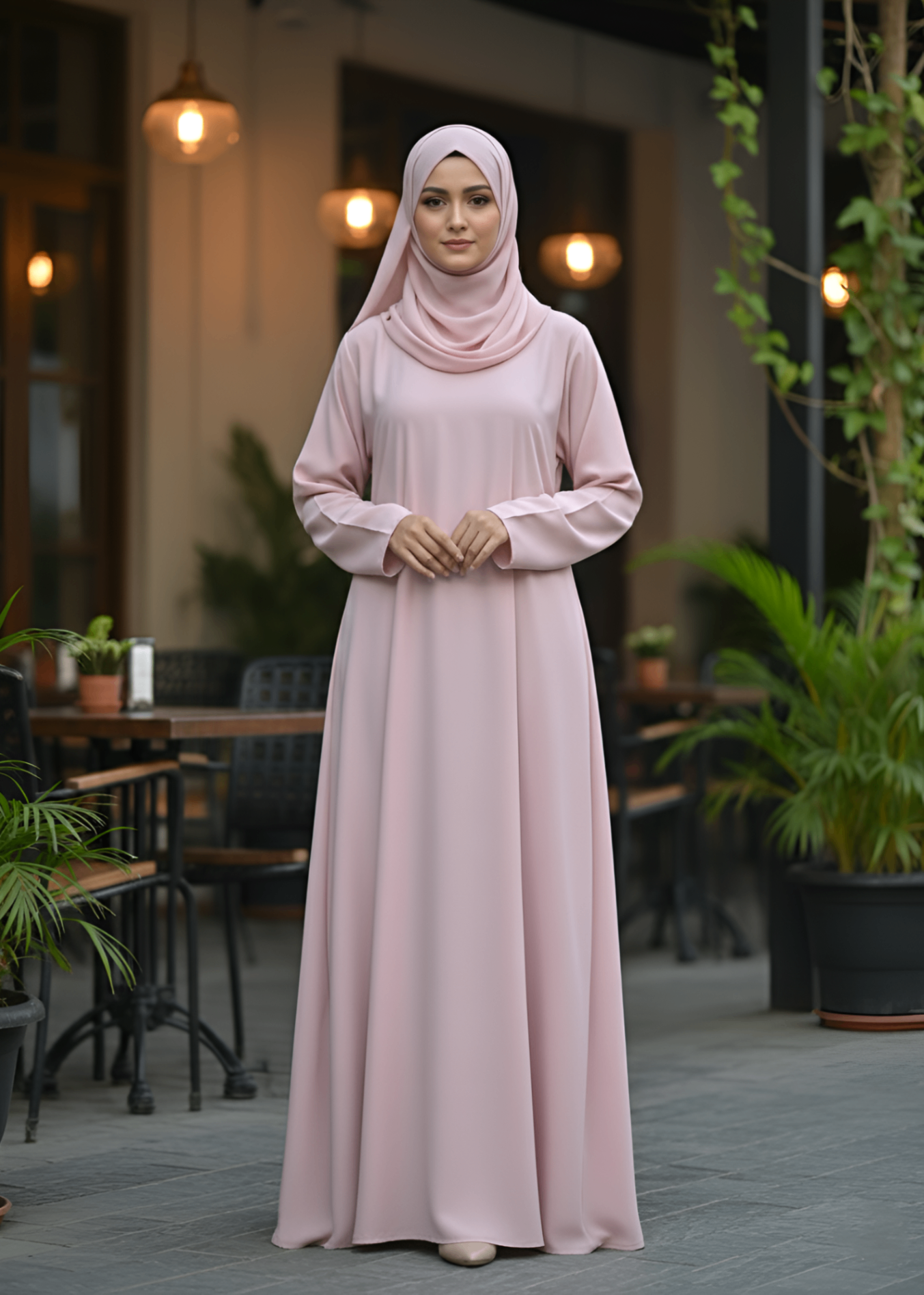 nidha Abaya in Pink