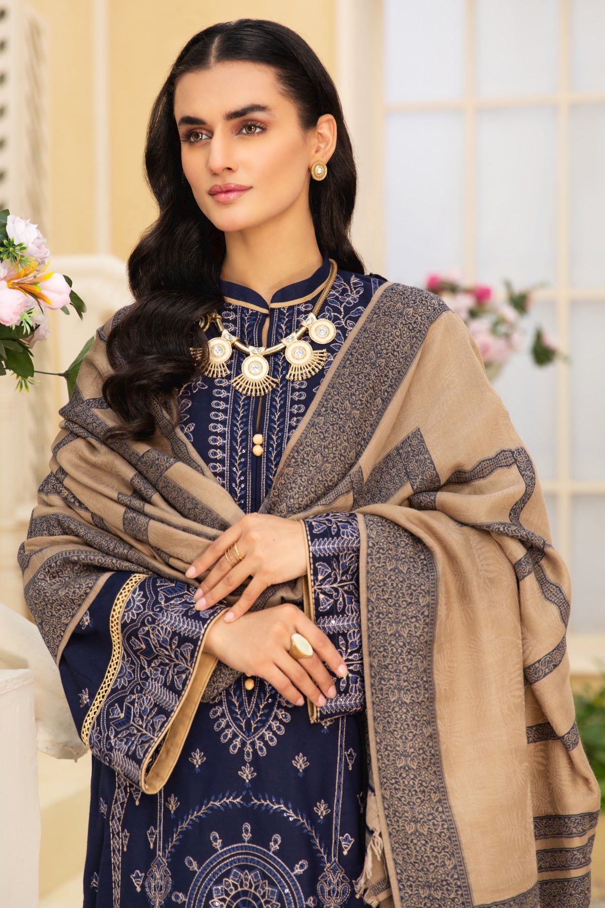 dhanak Unstitched in Blue