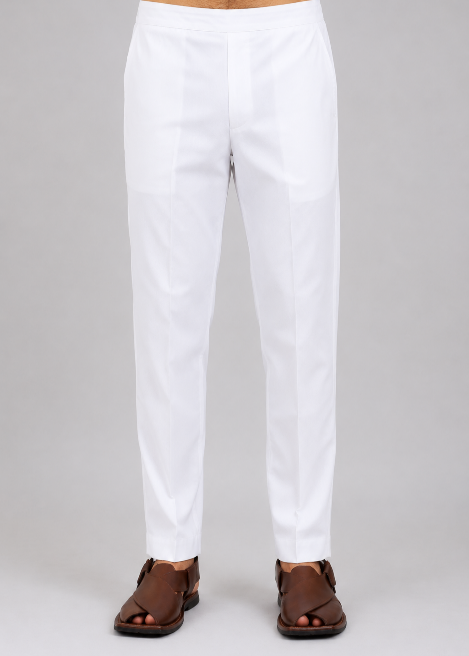 cotton Trousers in White by Hassan Jee Men