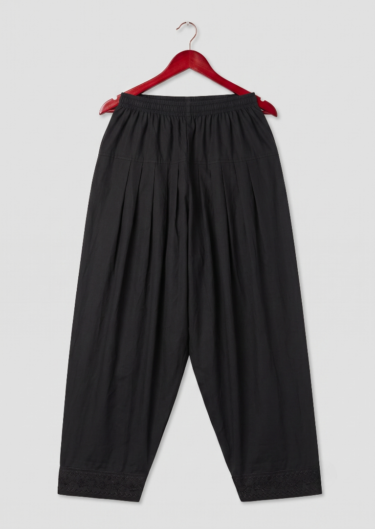 silk Shalwar in Black
