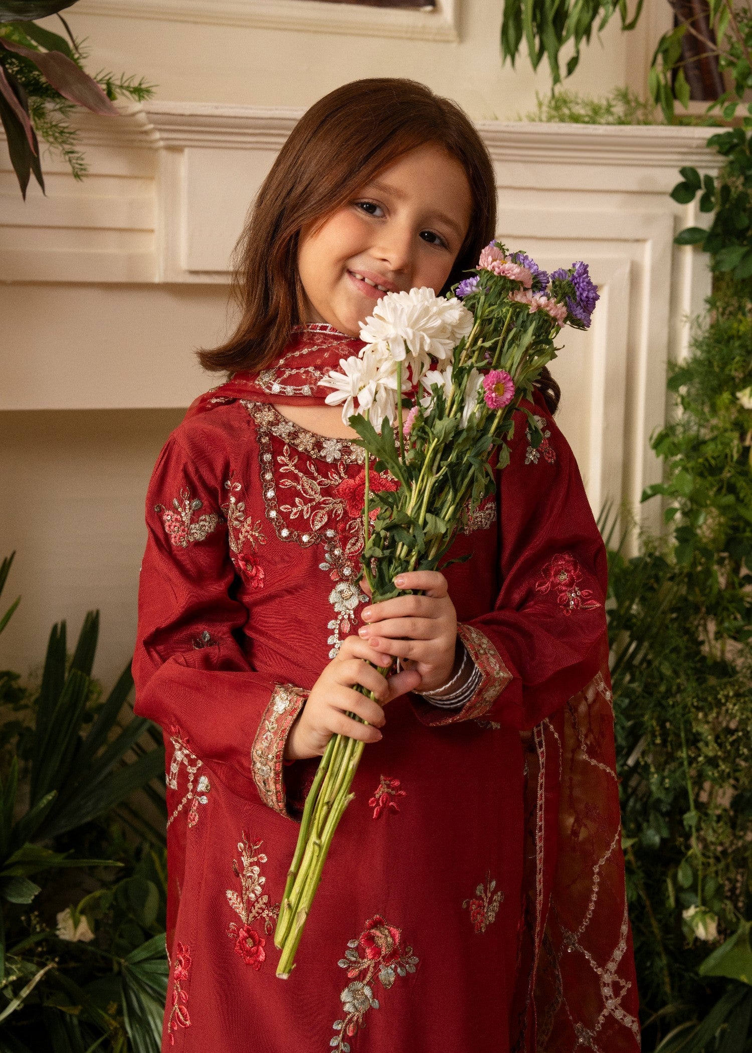 viscose Kurta Set in Blood red