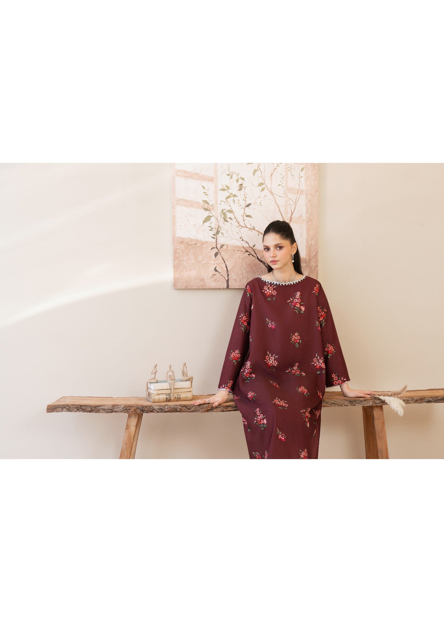 silk grip Kurta Set in Blood red, salmon pink, carnation pink