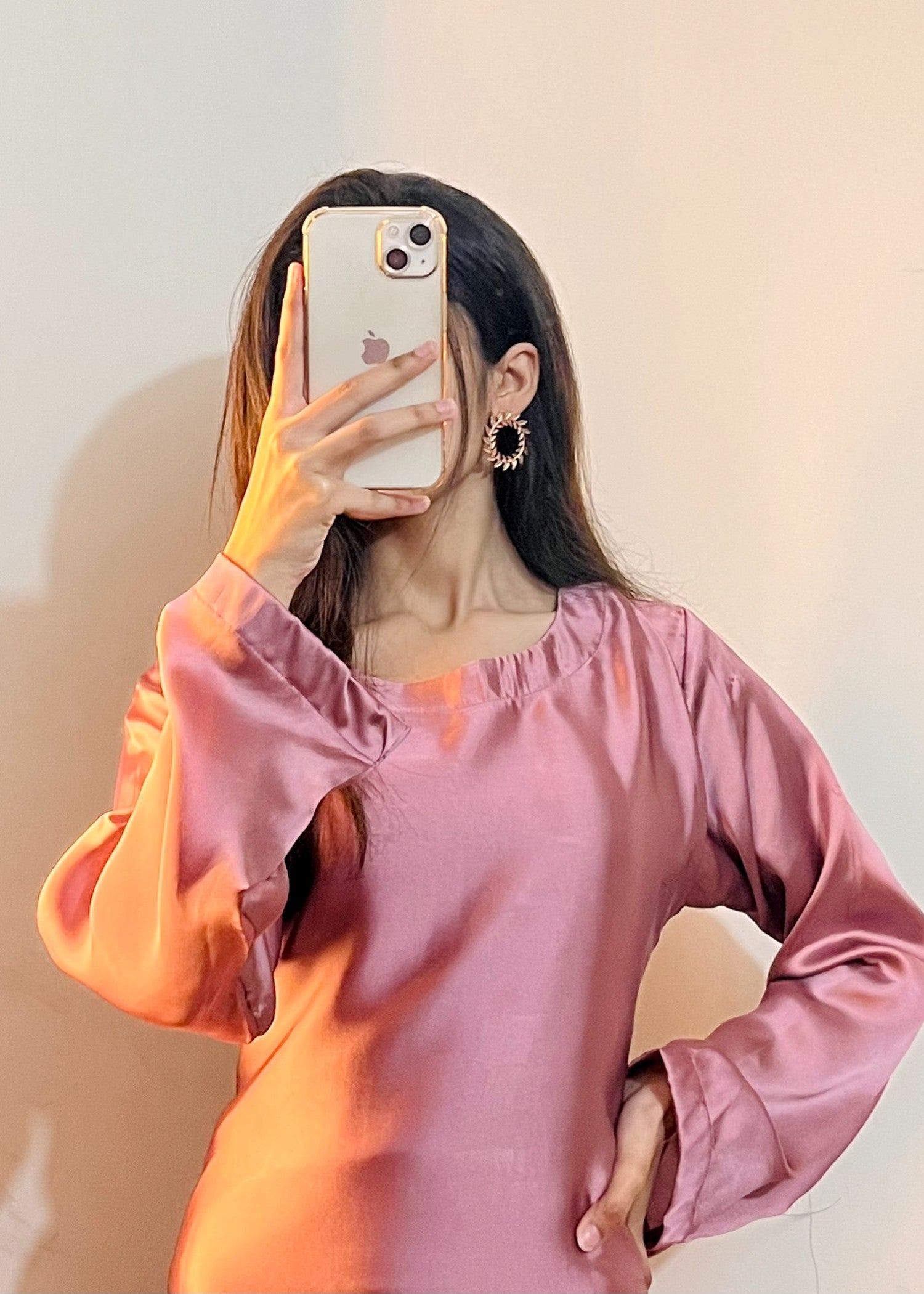 silk Frock in Tea rose pink