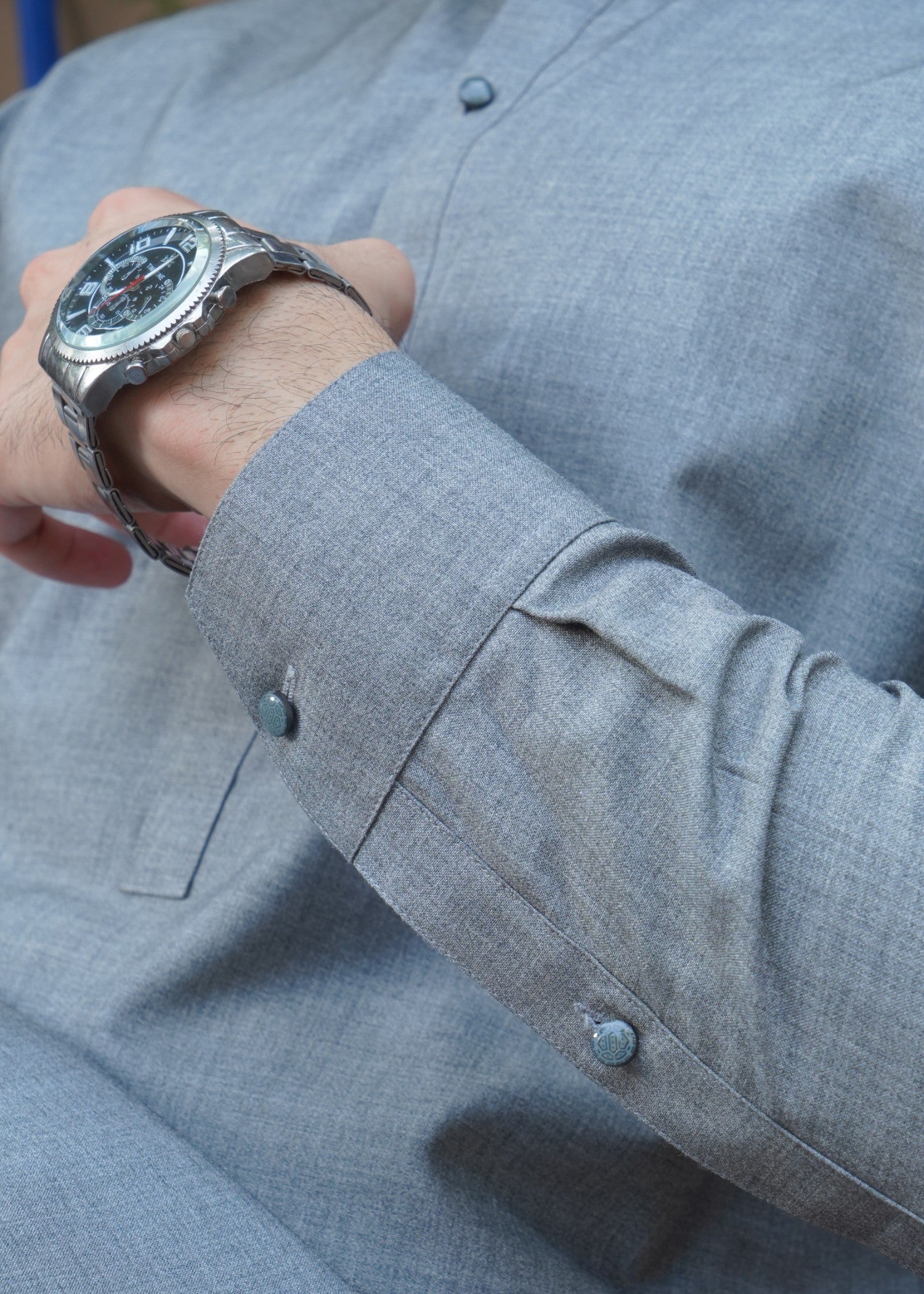 wool Kurta Set in Grey