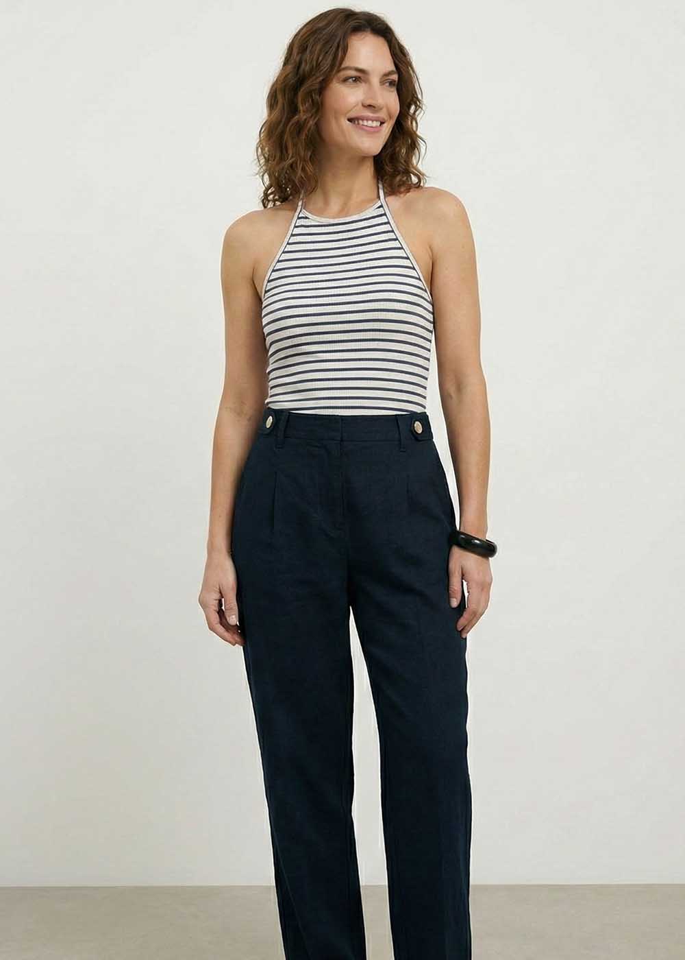 cotton jersey Tank Top in Black, white