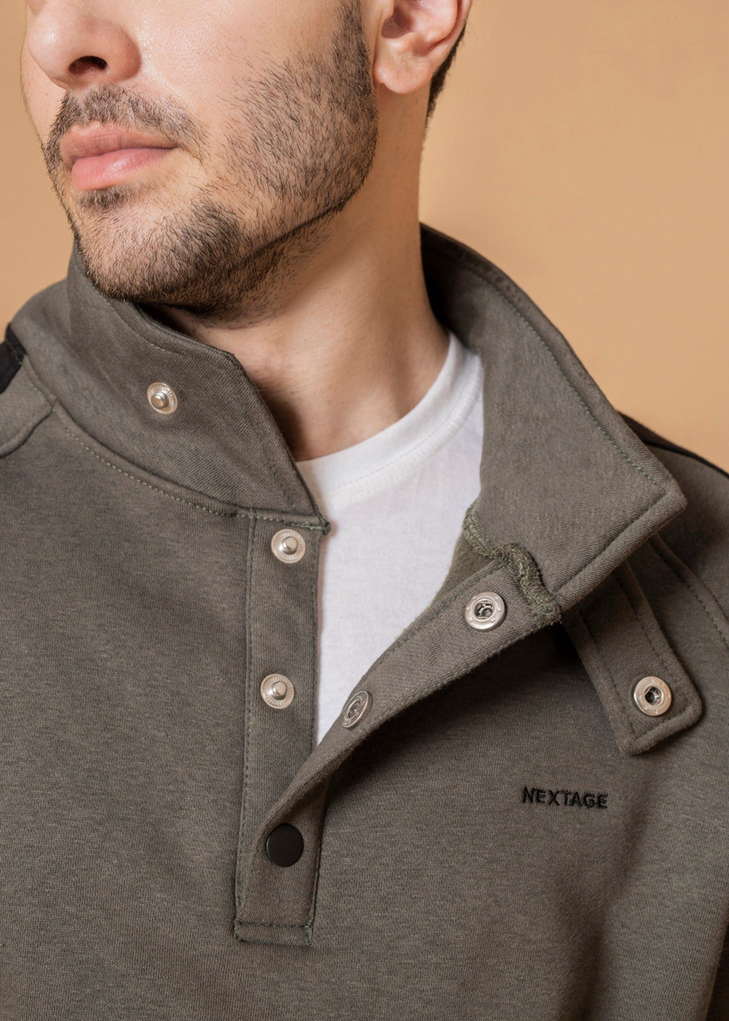 fleece Tracksuit in Black, forest green