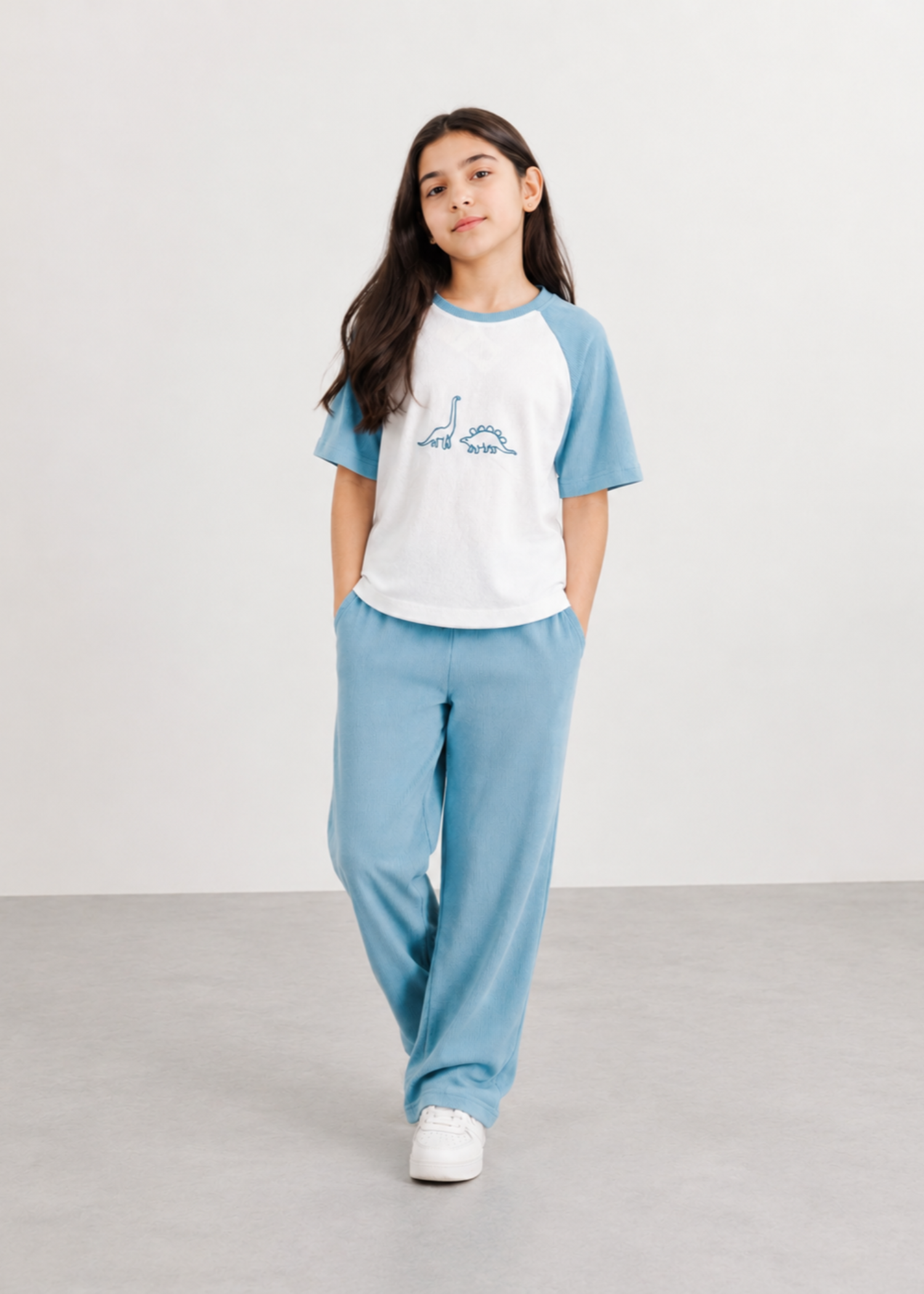 Co Ord Sets in Light blue, white