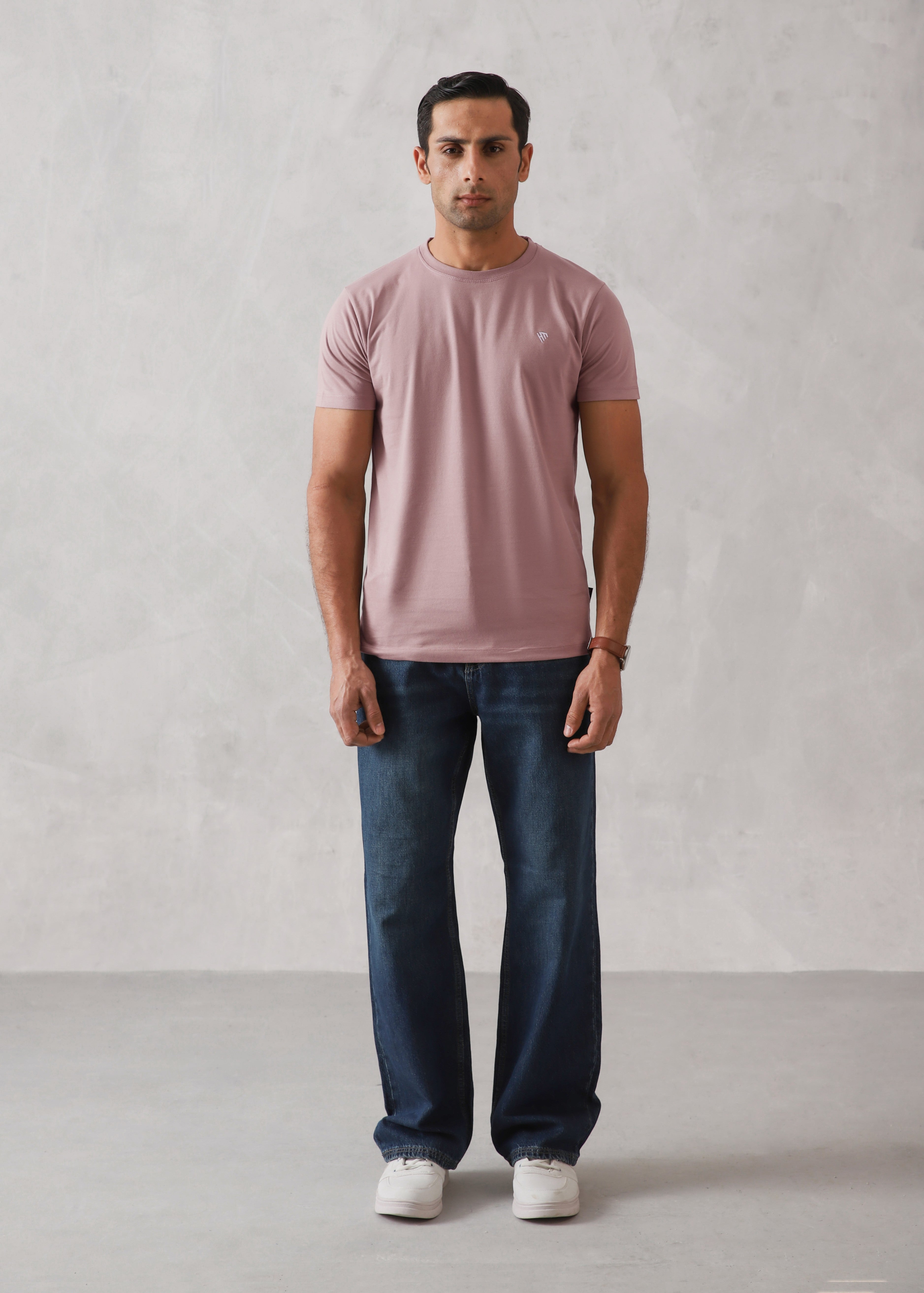 cotton T Shirt in Mauve pink