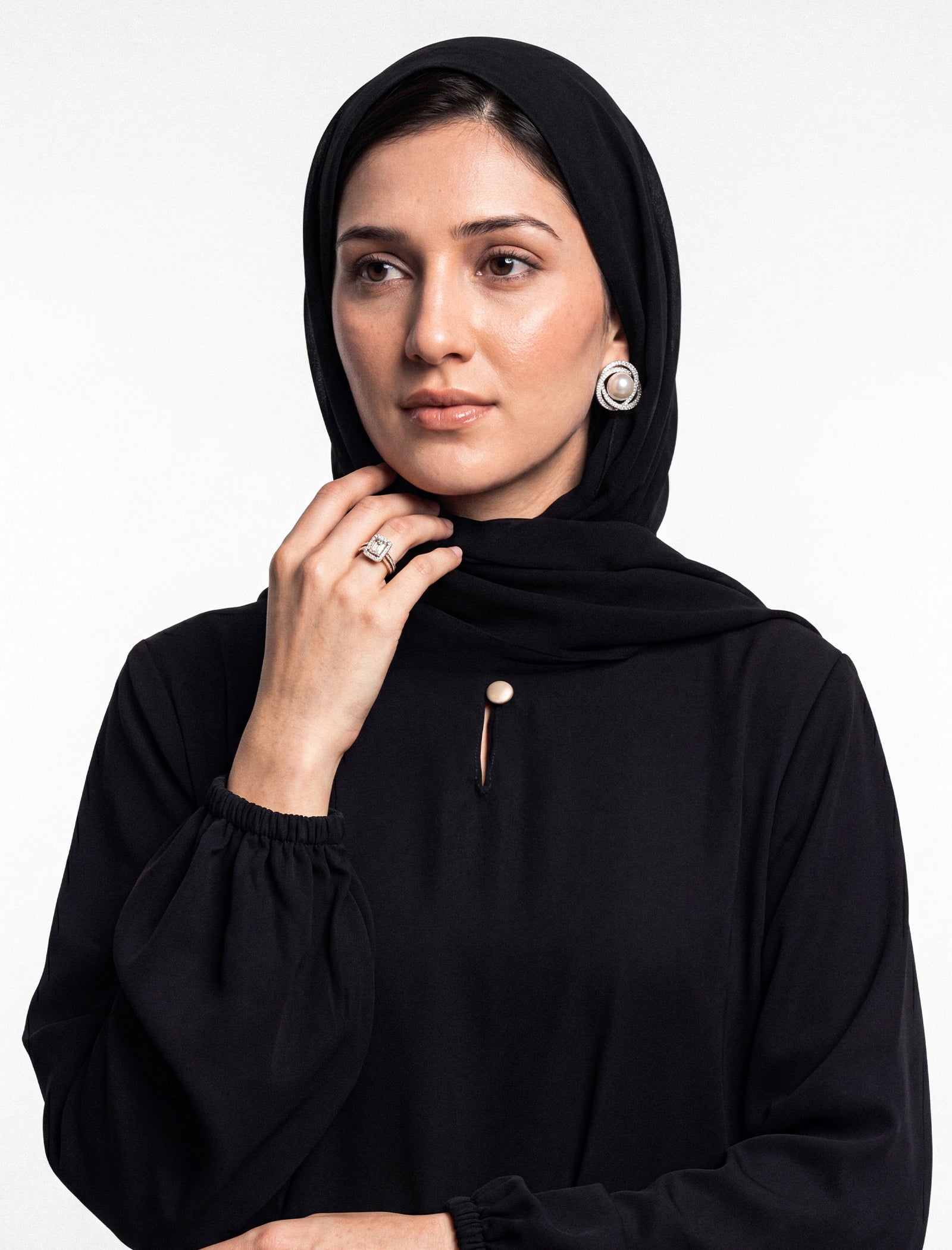 polyester Abaya in Black