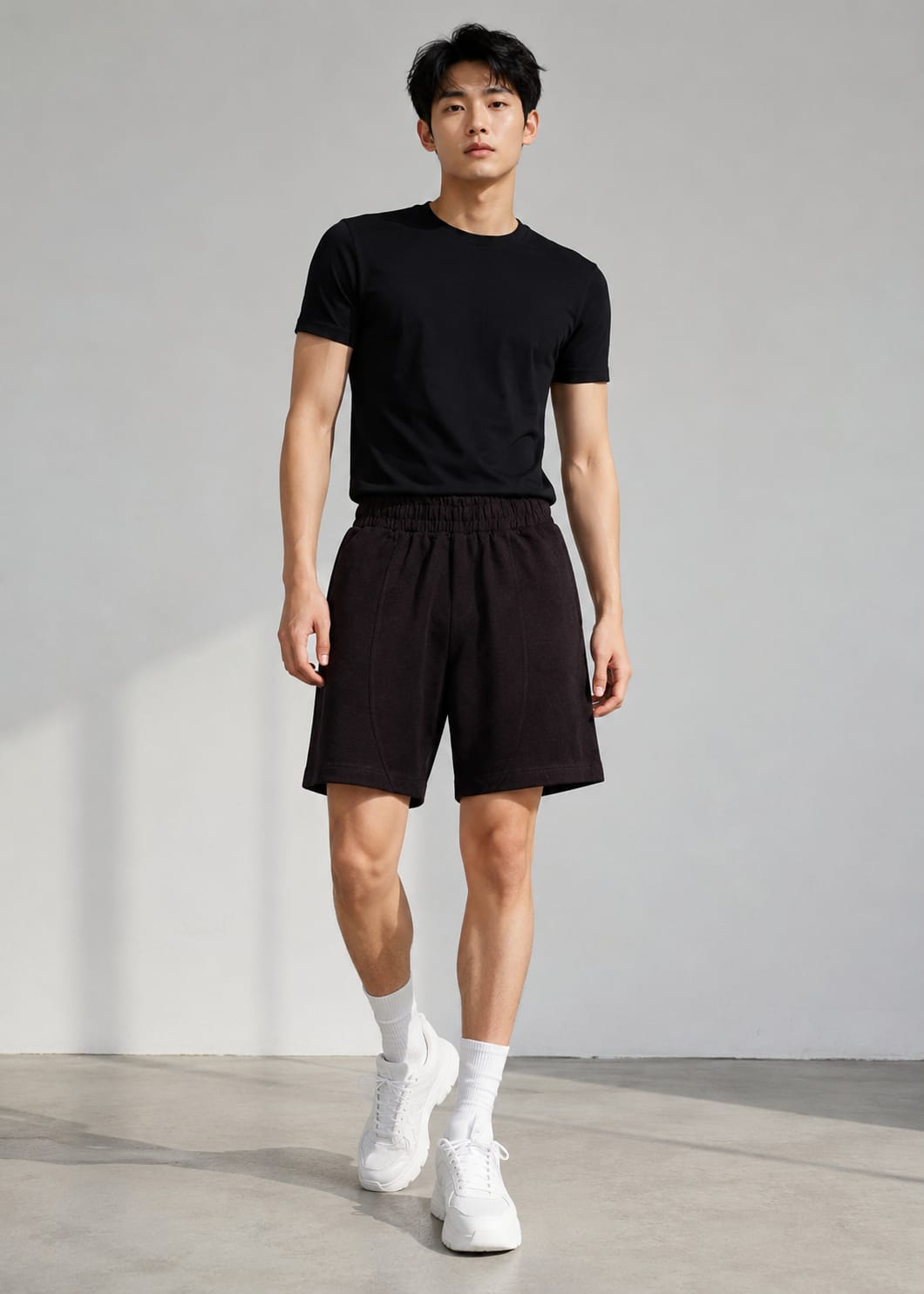 cotton Shorts in Jet black by Imagination Apparel