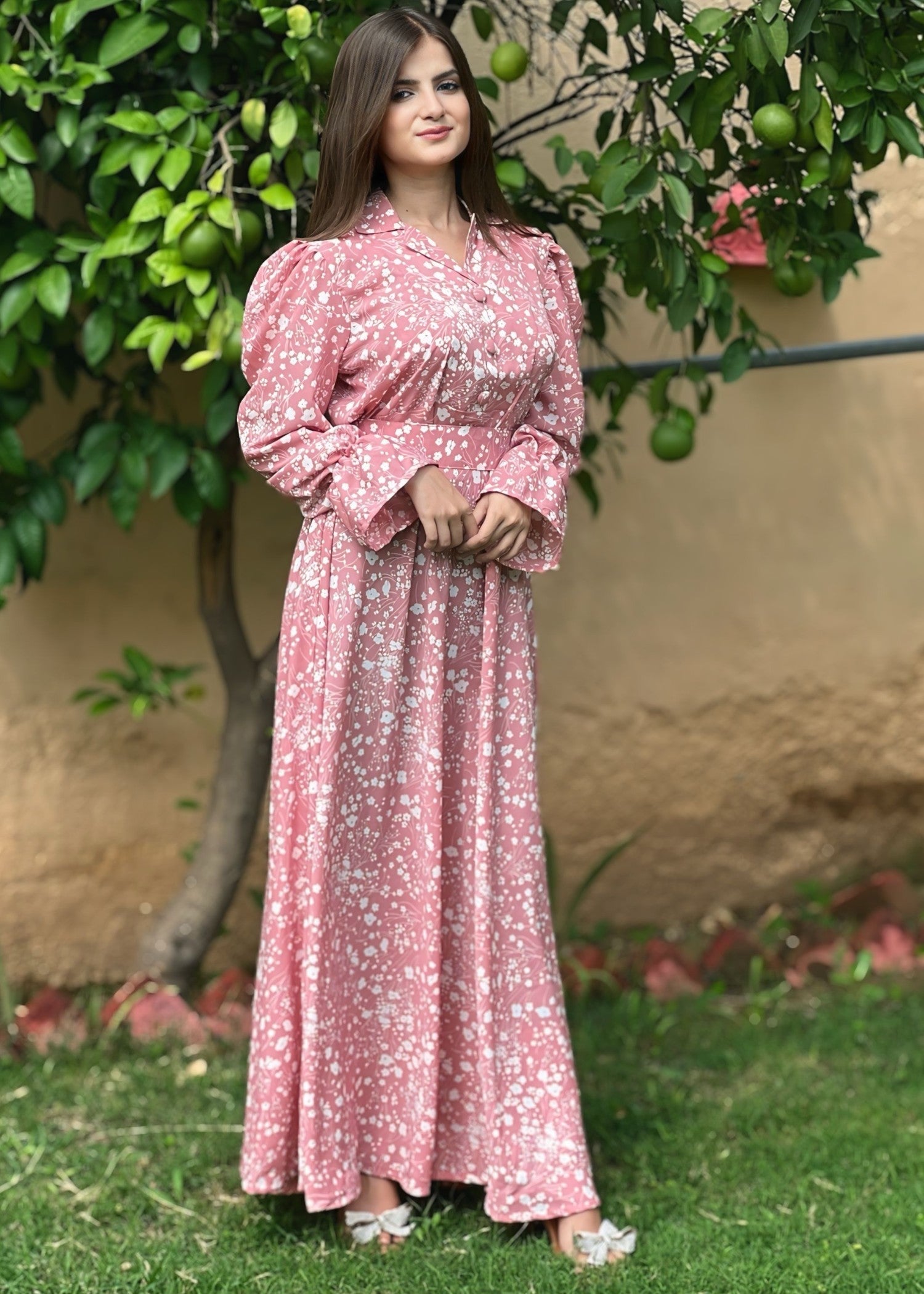 georgette Frock in Pink