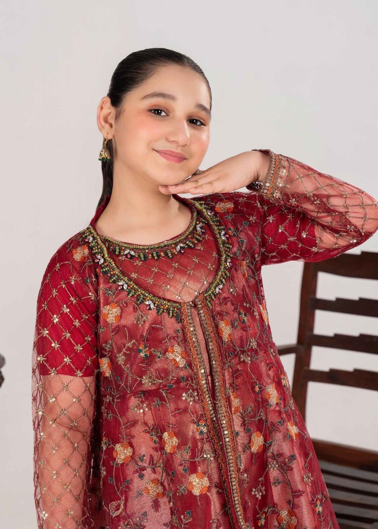 net Gown in Copper red