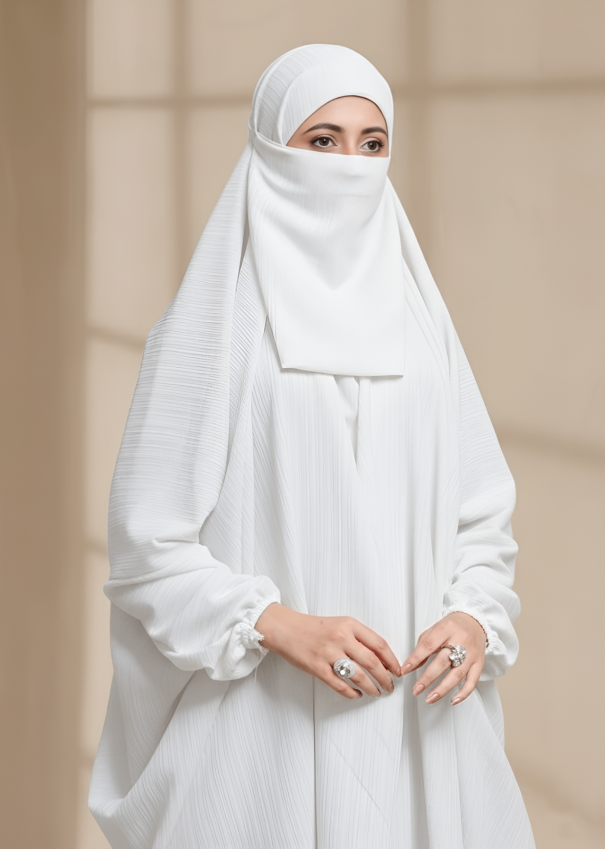 georgette Jilbab in White