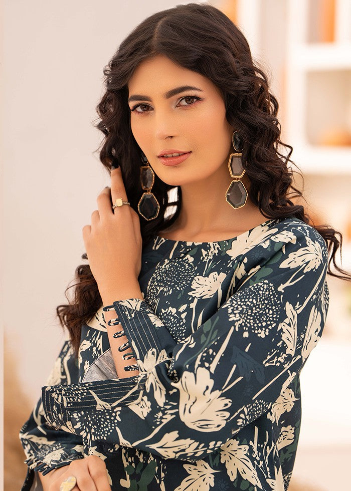 cambric cotton Kurta Set in Bottle green