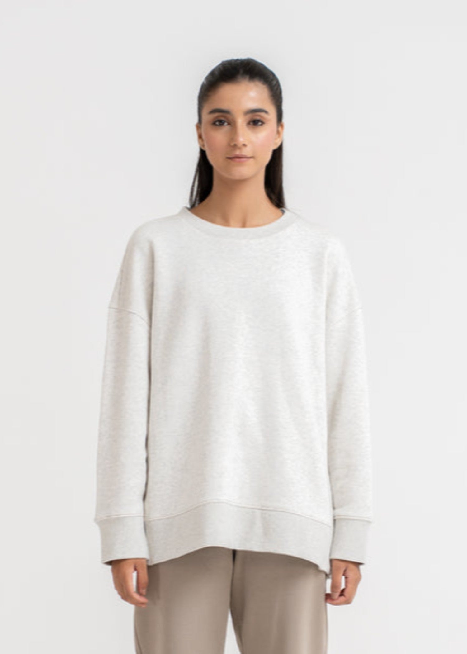 polycotton Sweatshirt in Light grey