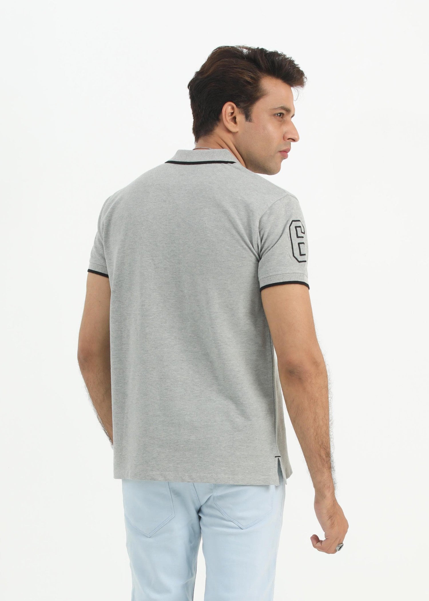 porque/pique Polo Shirt in Grey