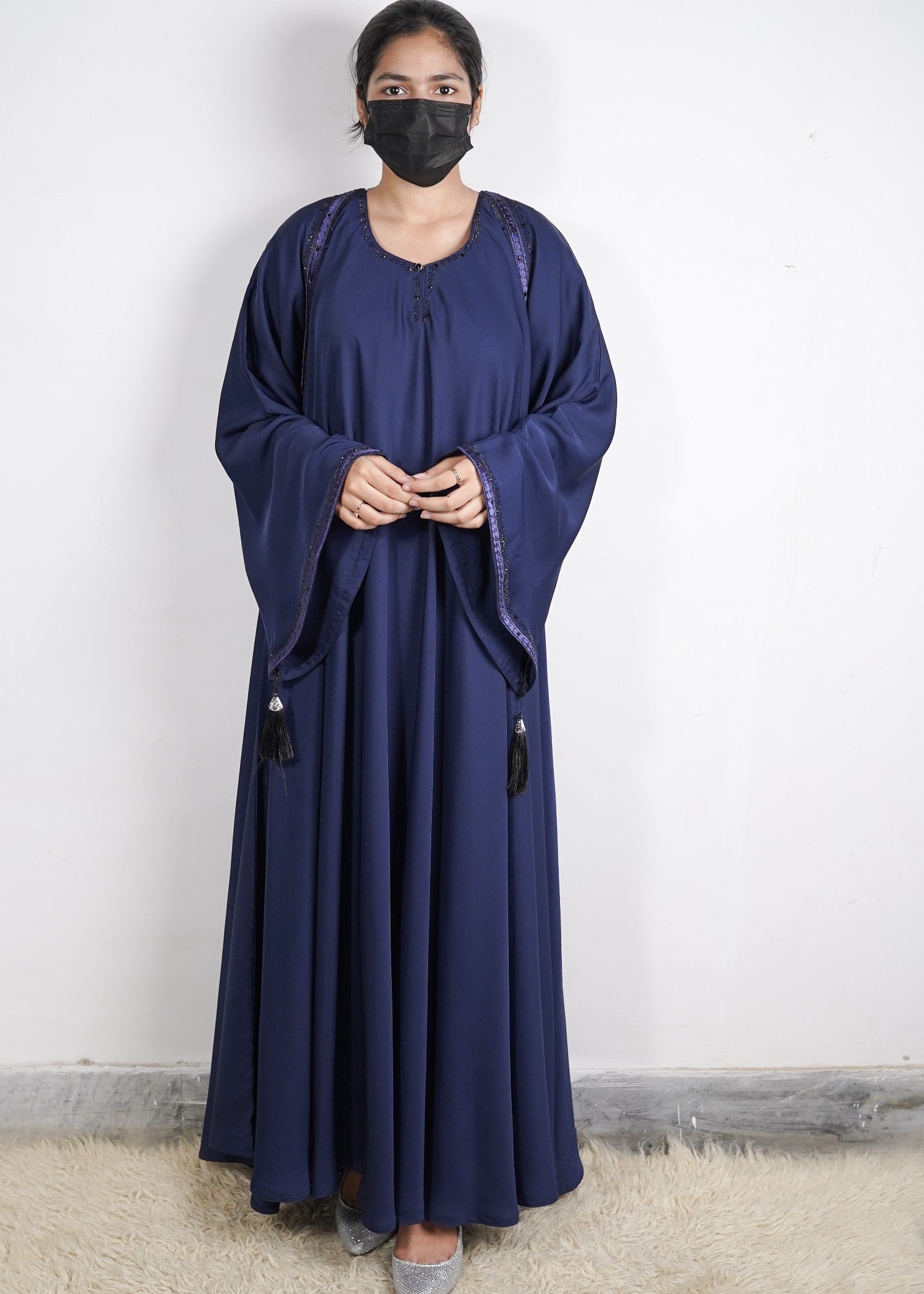 georgette silk Abaya in Blue