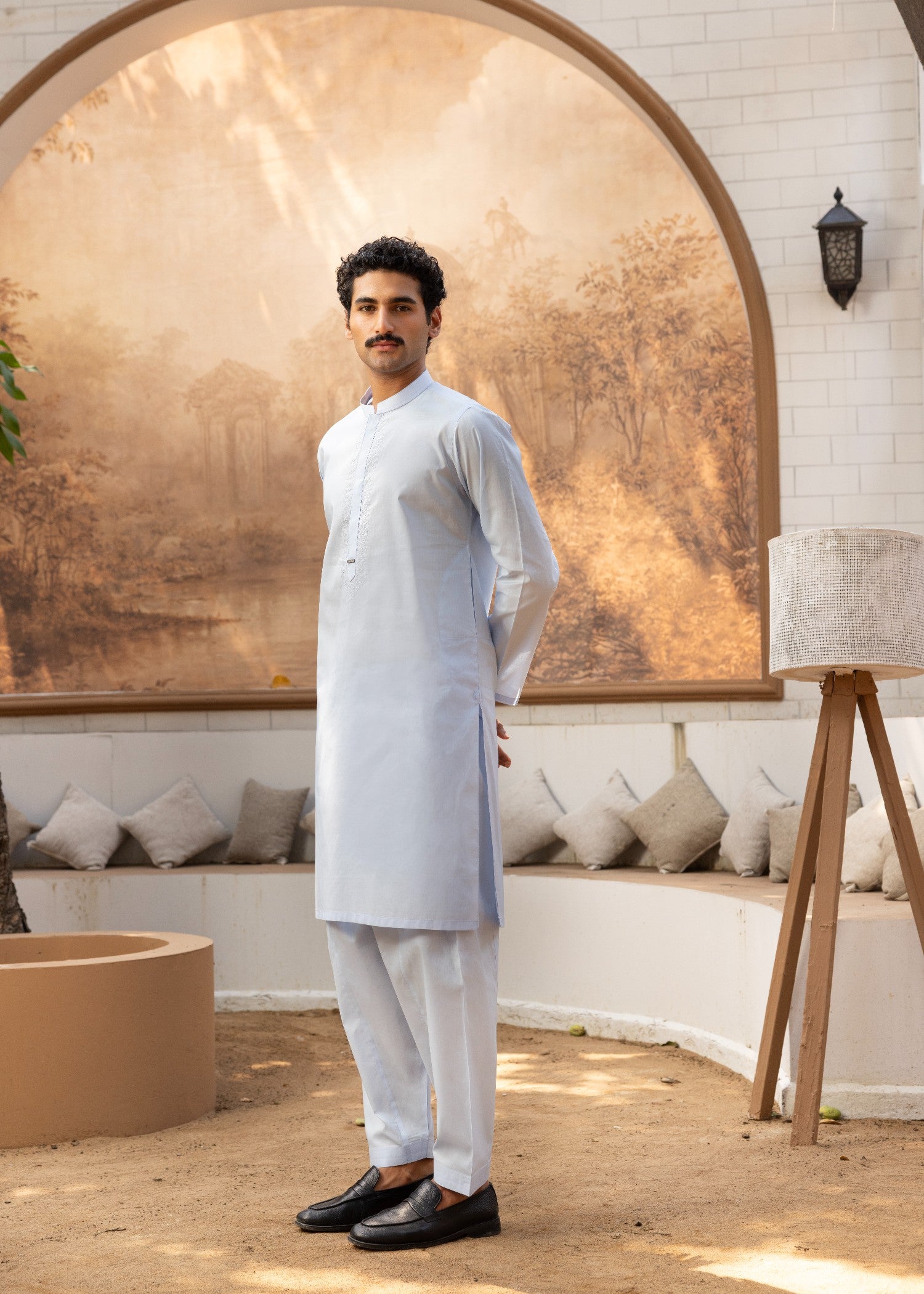 cotton Shalwar Kameez in Sky blue