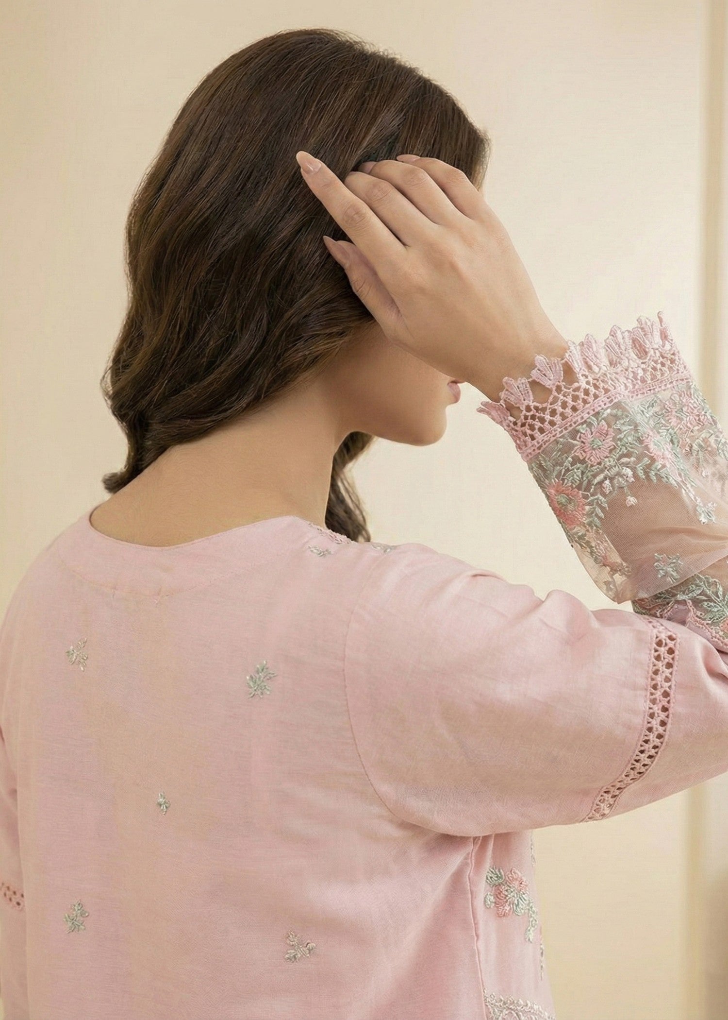 lawn Kurta Set in Pale pink