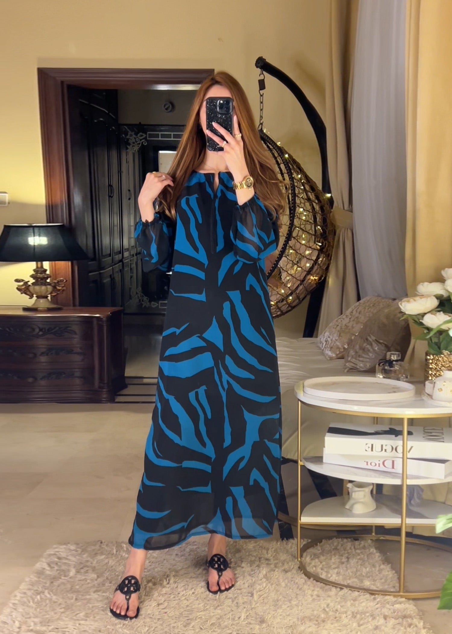 chiffon Kurti in Royal blue