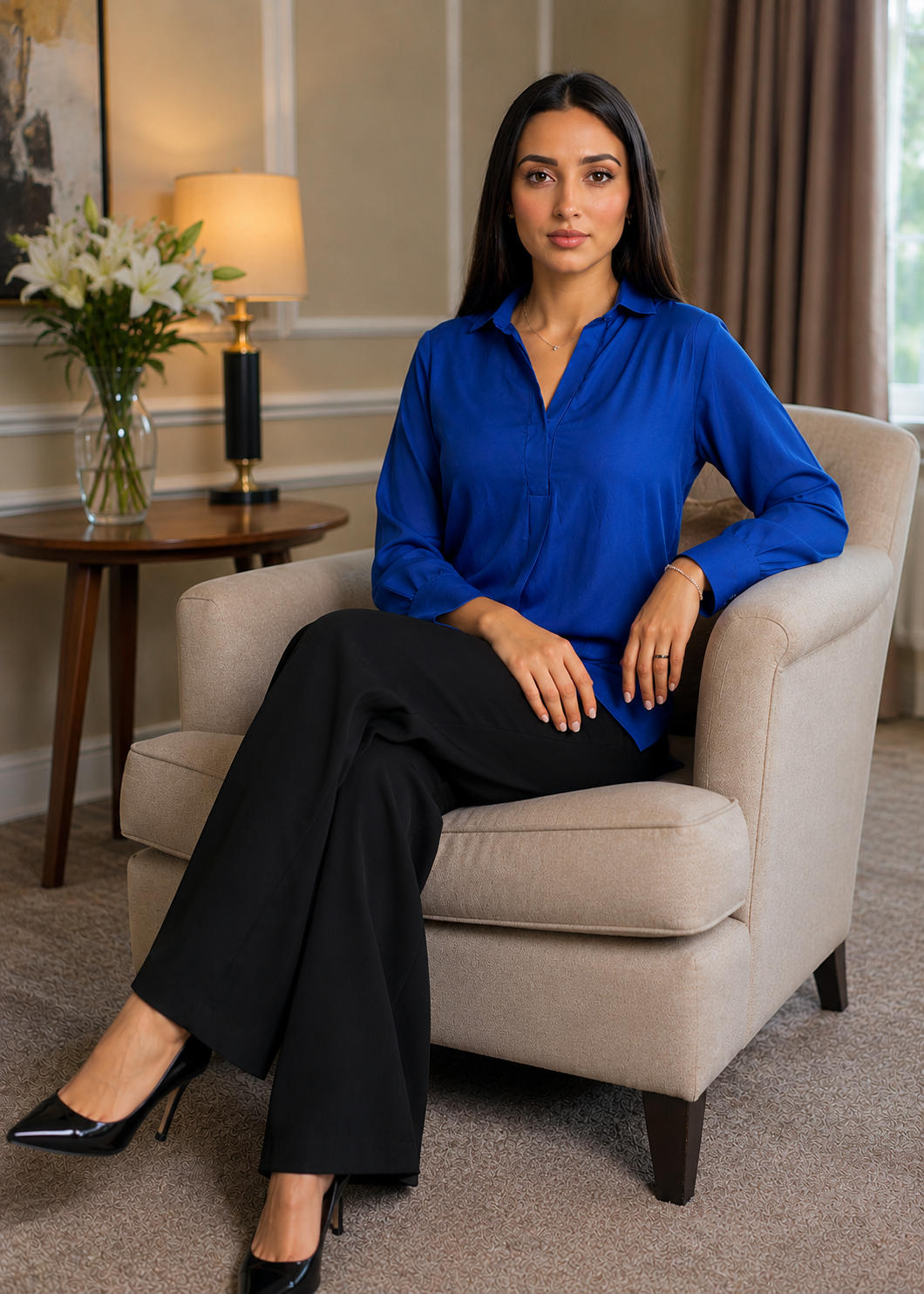 georgette Top in Royal blue