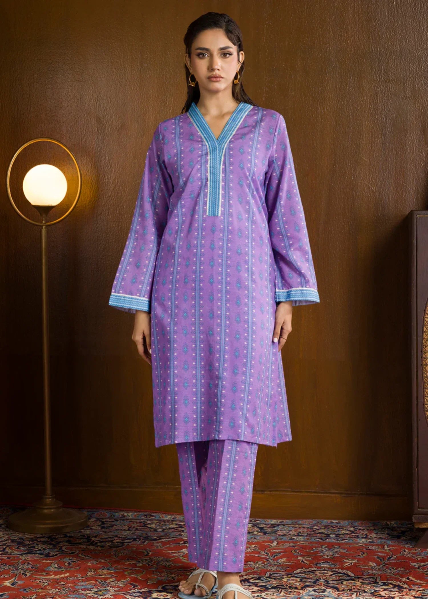 khaddar Co Ord Sets in Purple
