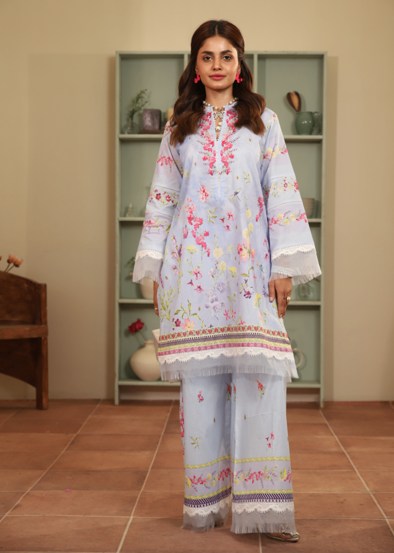 lawn Co Ord Sets in Arctic blue
