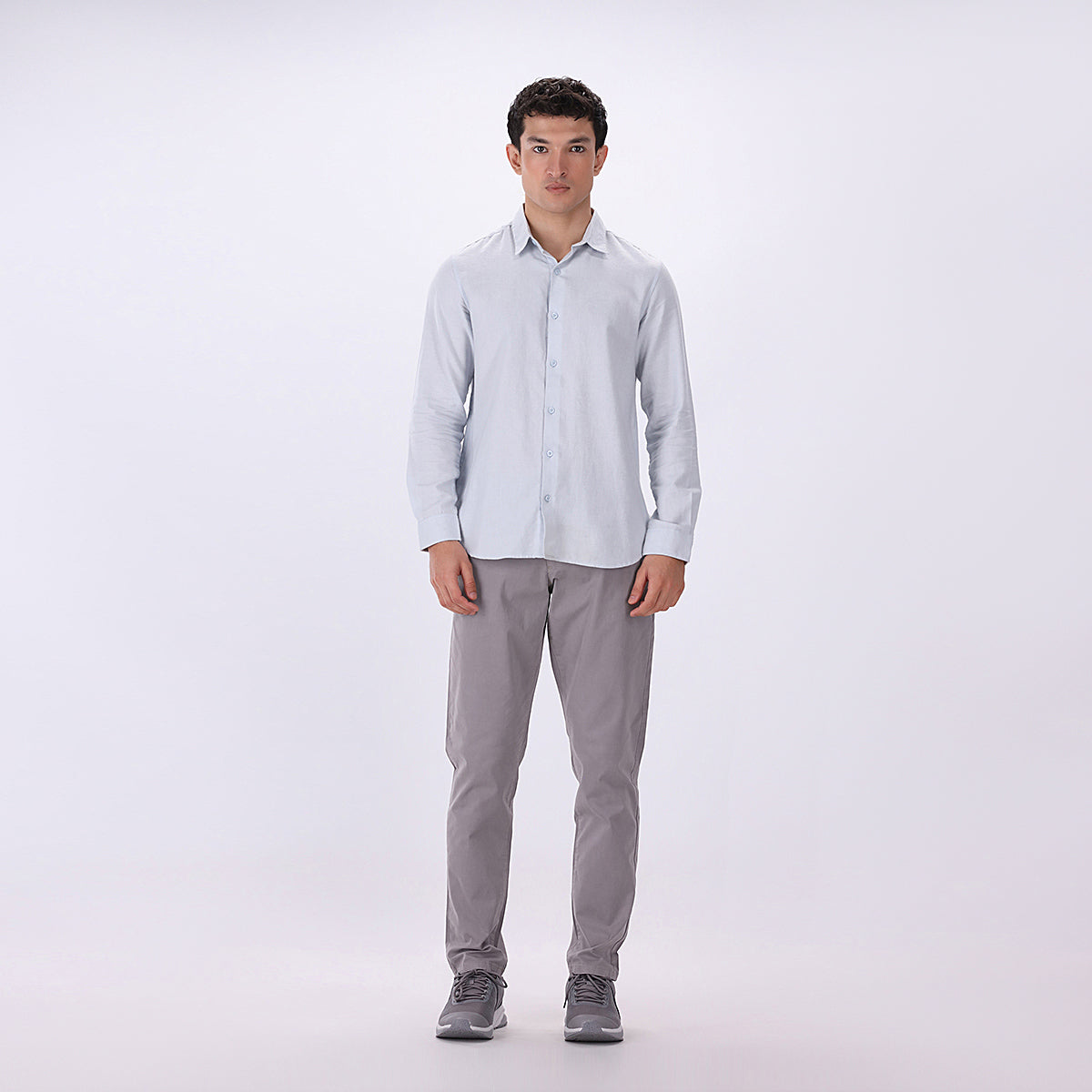 seersucker Formal Shirt in Sky blue