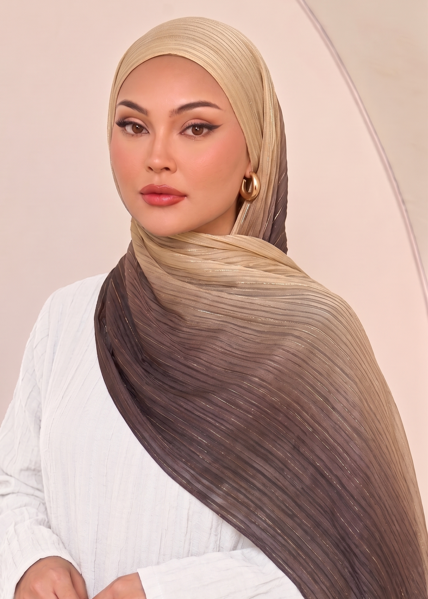 pk crinkle chiffon Hijab in Multi