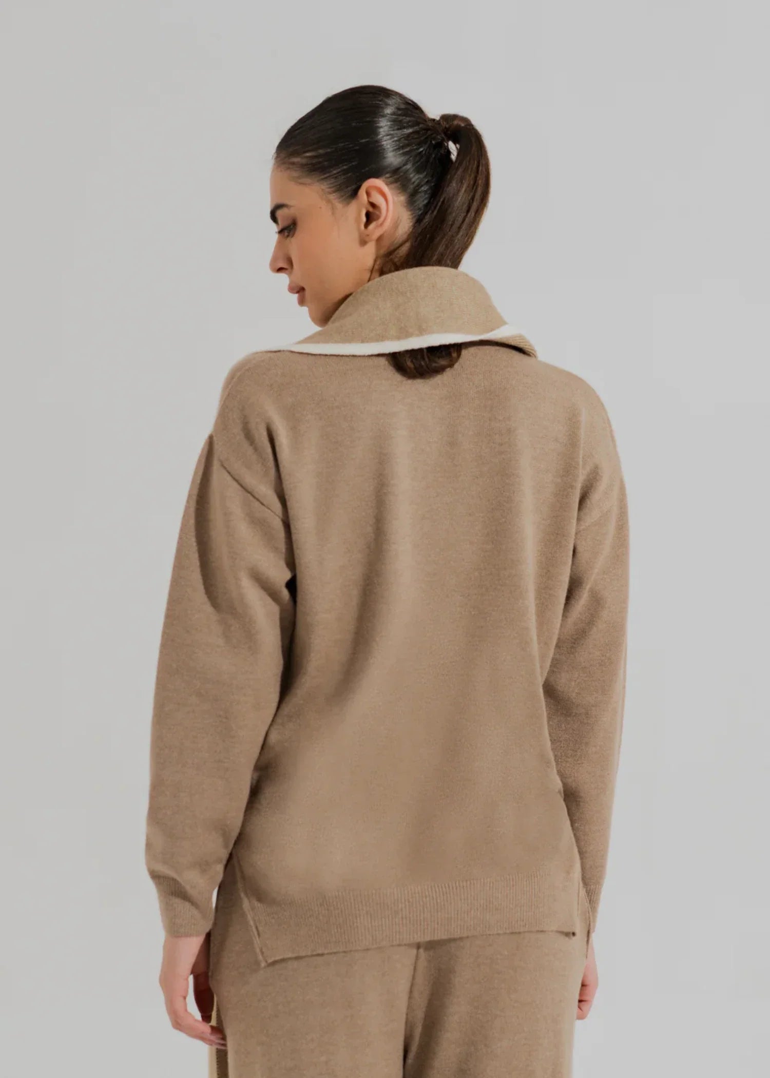 cotton Turtle Neck in Beige