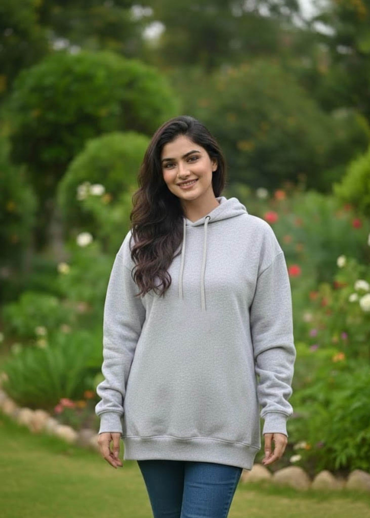 fleece Hoodie in Grey