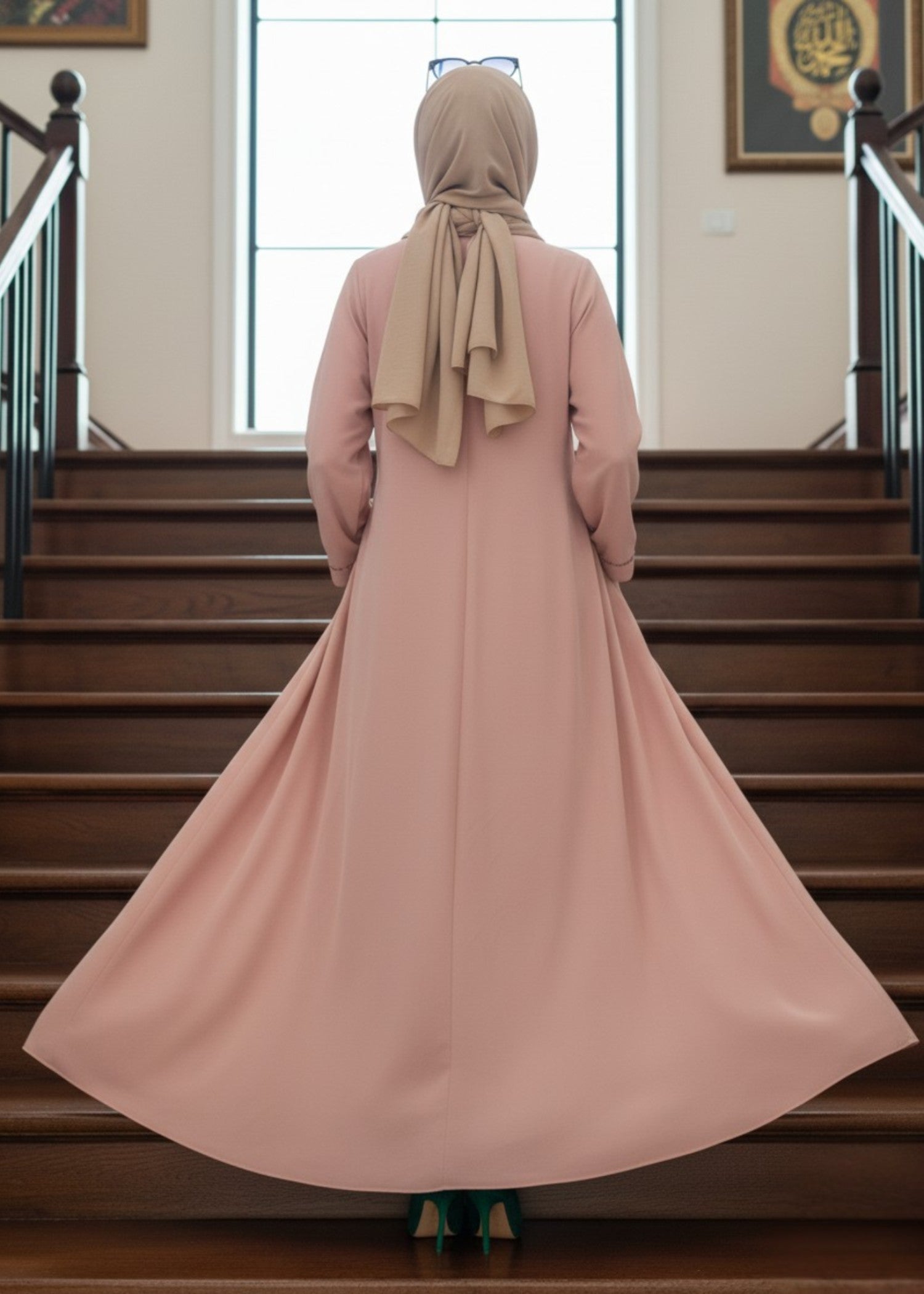 nidha Abaya in Indian pink