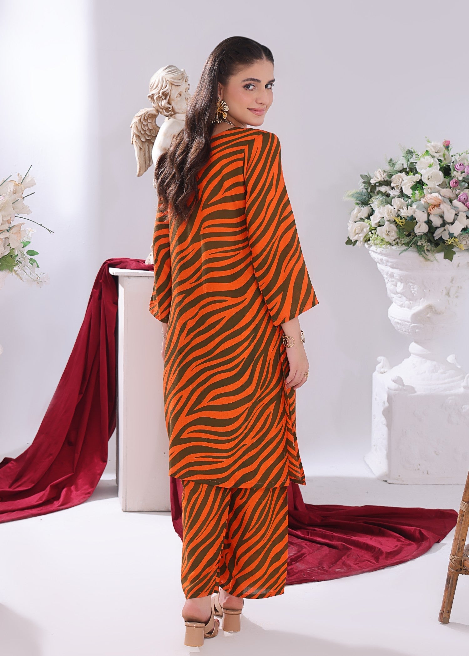linen Co Ord Sets in Bronze orange