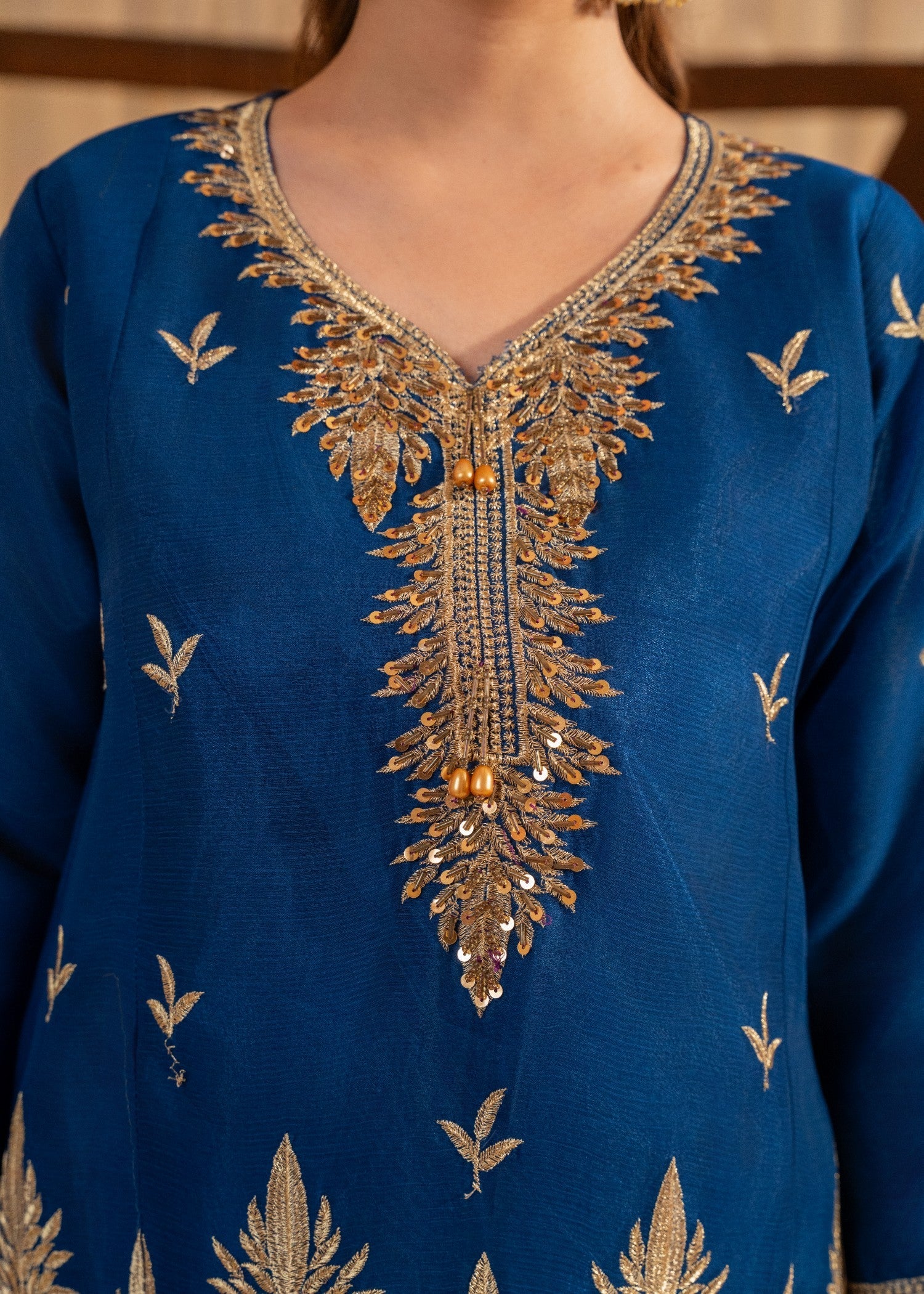 chiffon Kurta Set in Blue