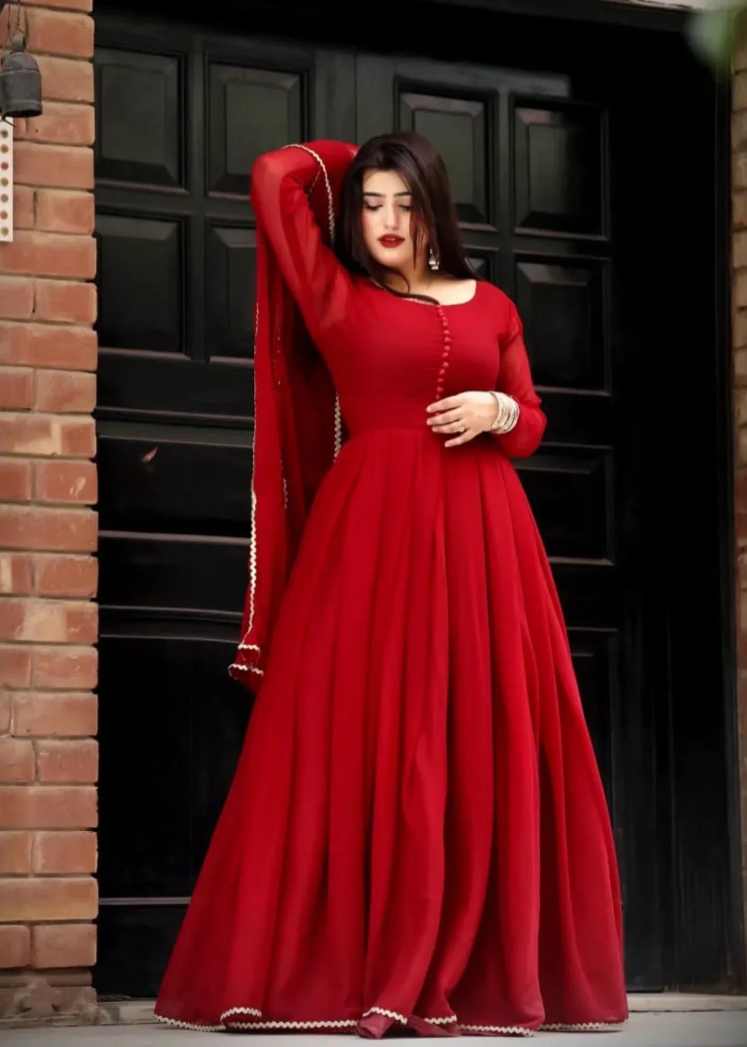 chiffon Maxi in Red