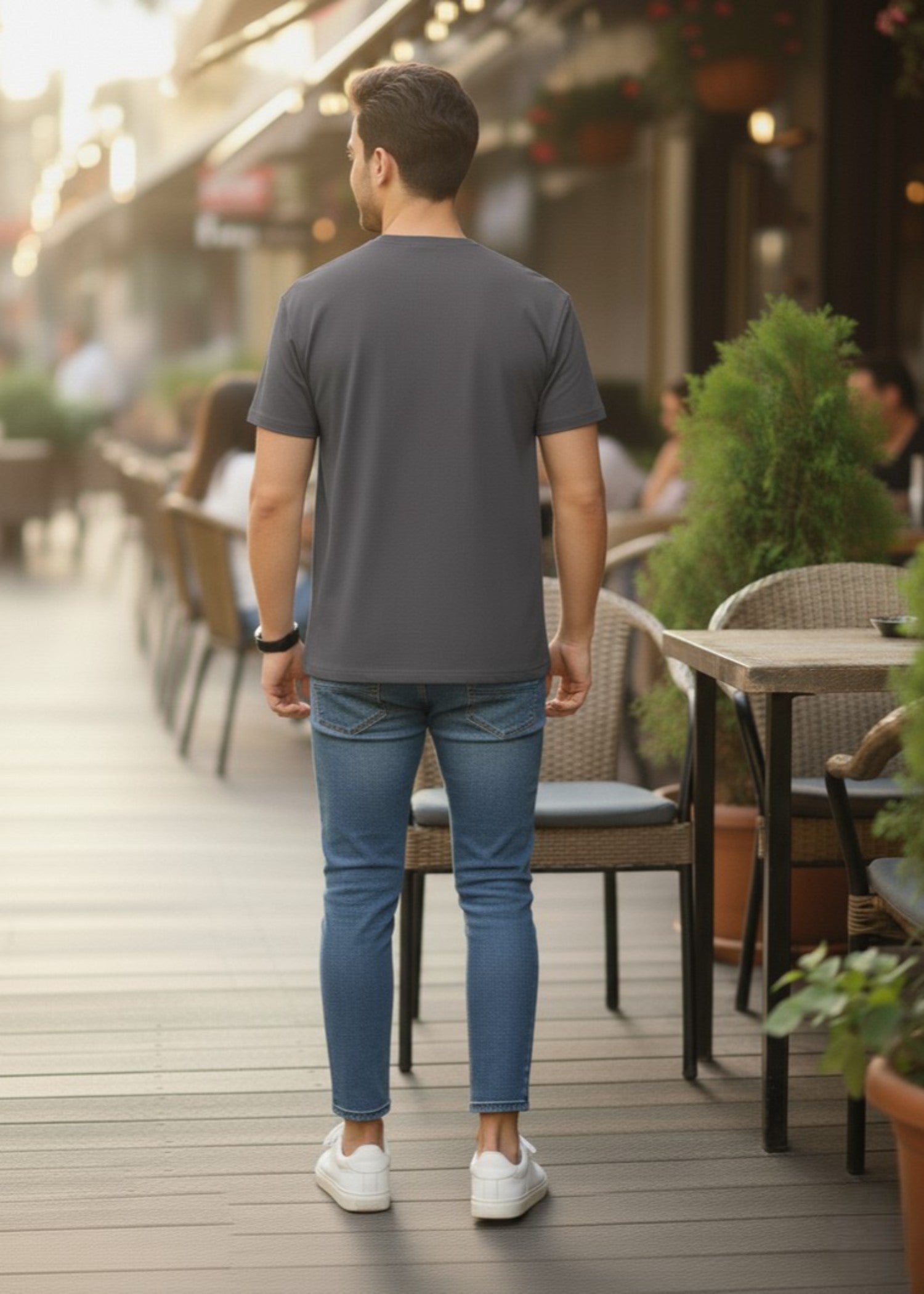 polycotton T Shirt in Charcoal by Octopus
