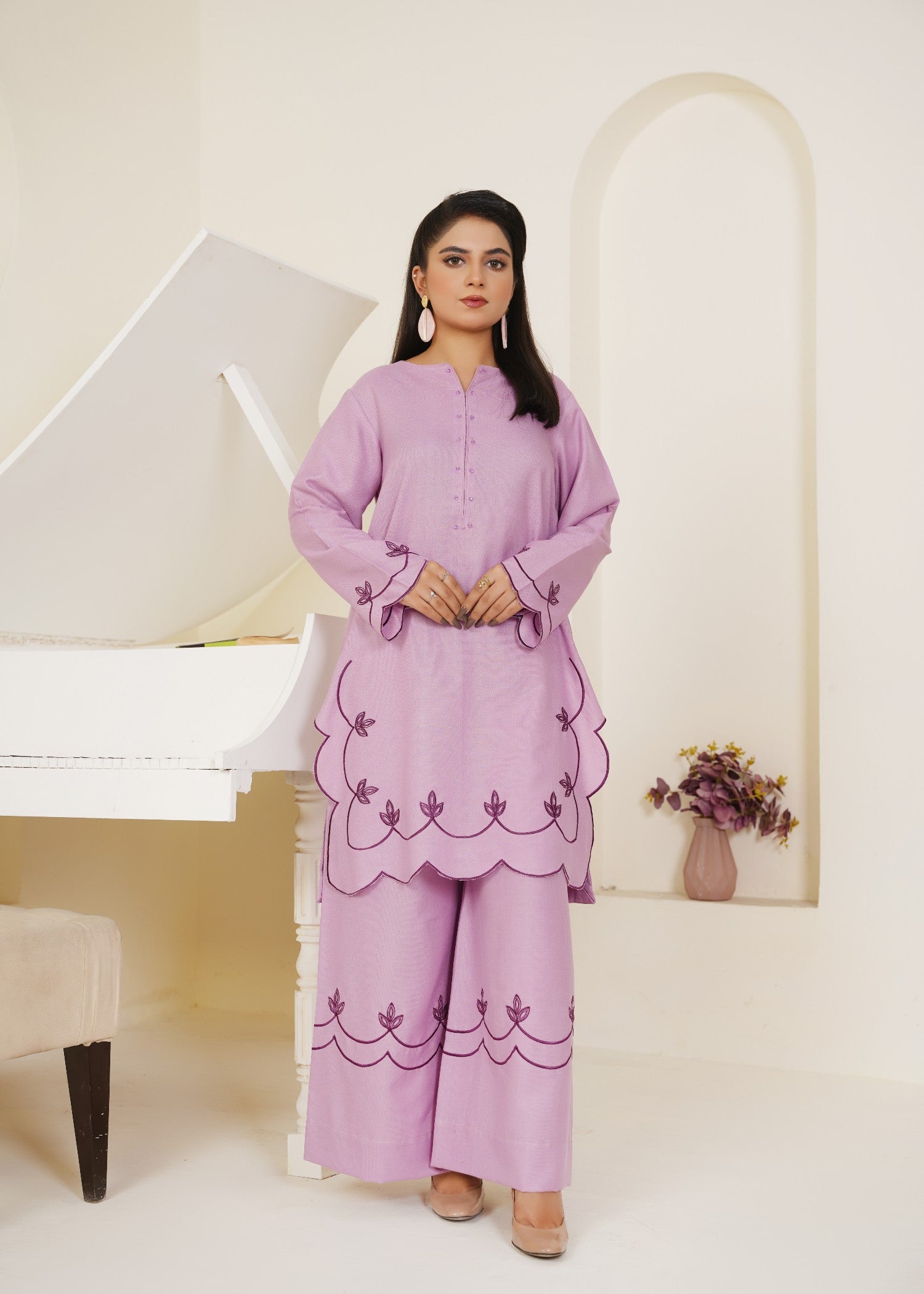 dhanak Co Ord Sets in Lilac