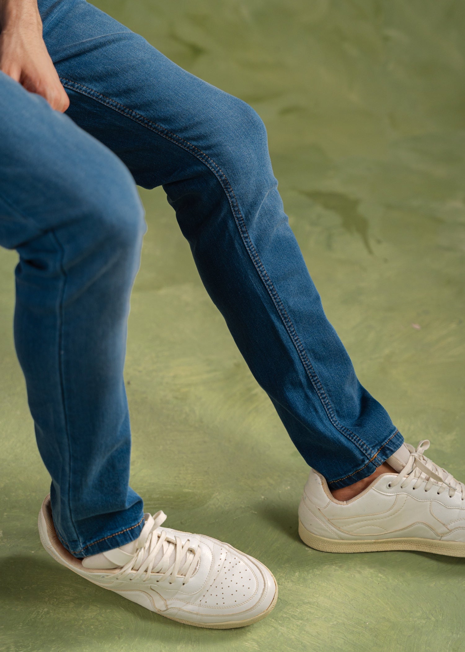 chiffon Jeans in Cobalt blue
