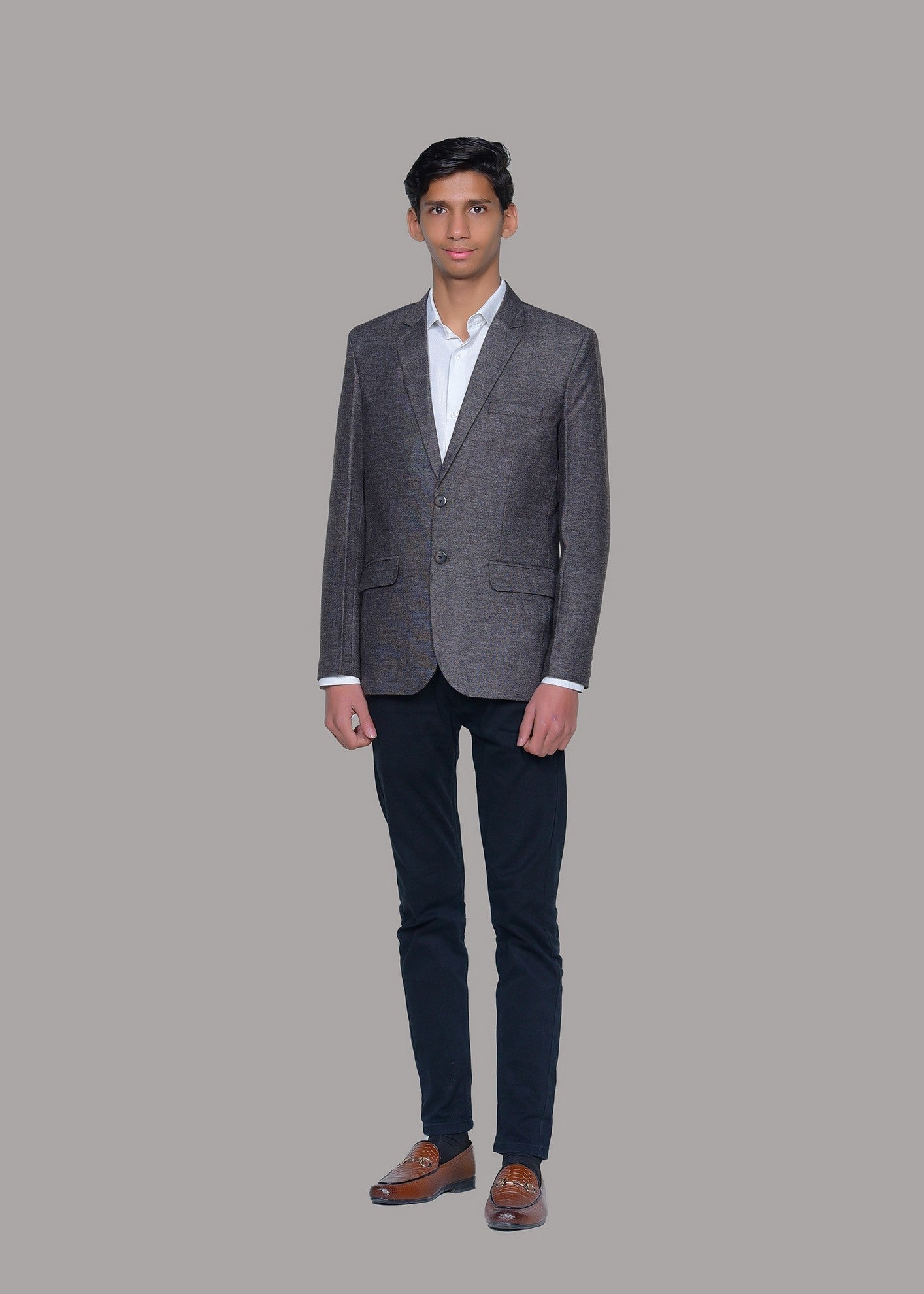 wool Coat in Charcoal