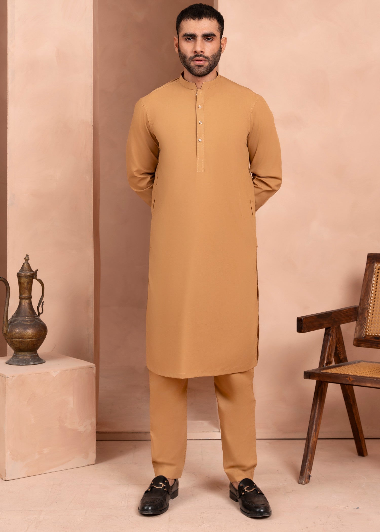 wash & wear Kurta Set in Copper