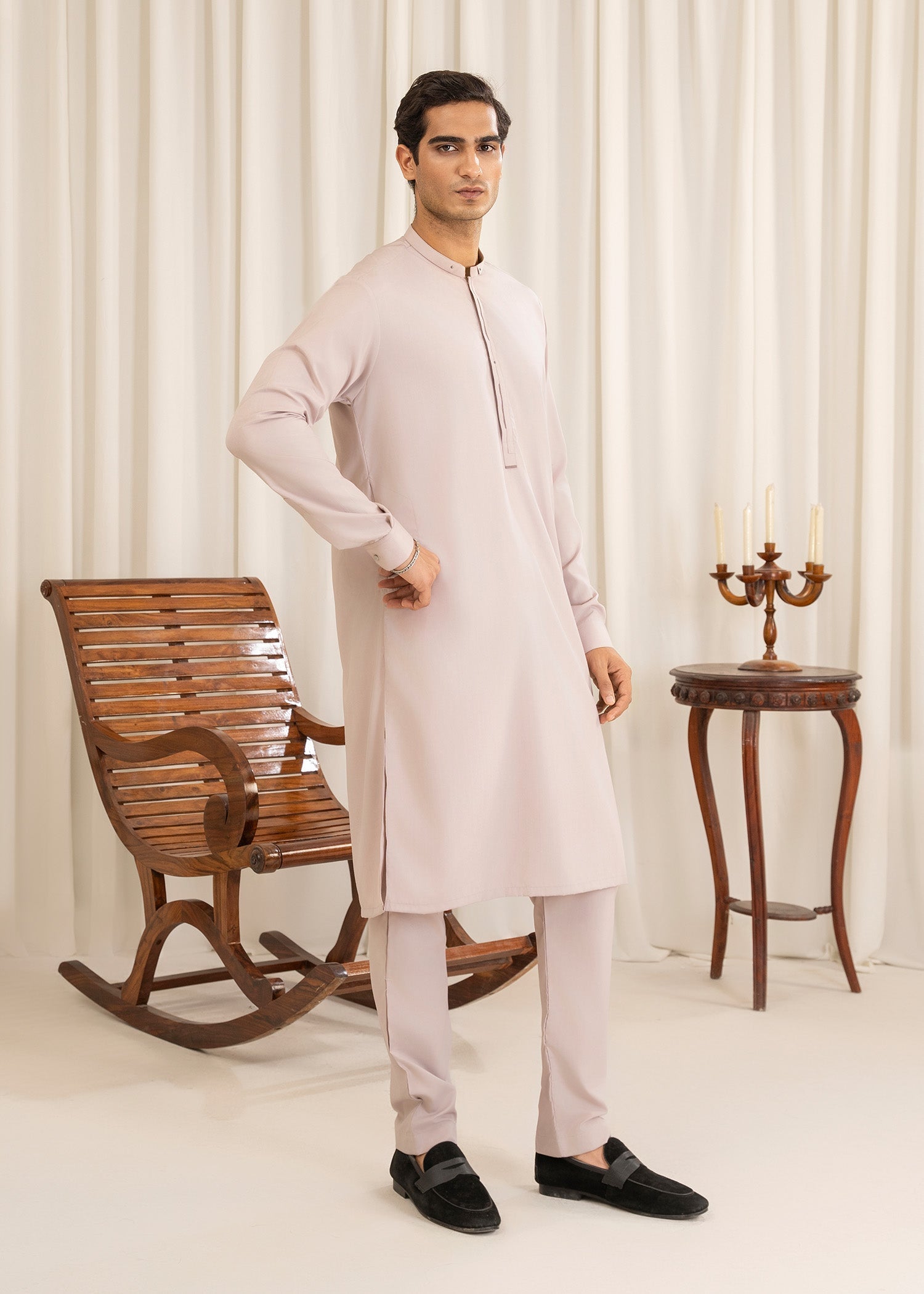 wash & wear Kurta Set in Rose pink