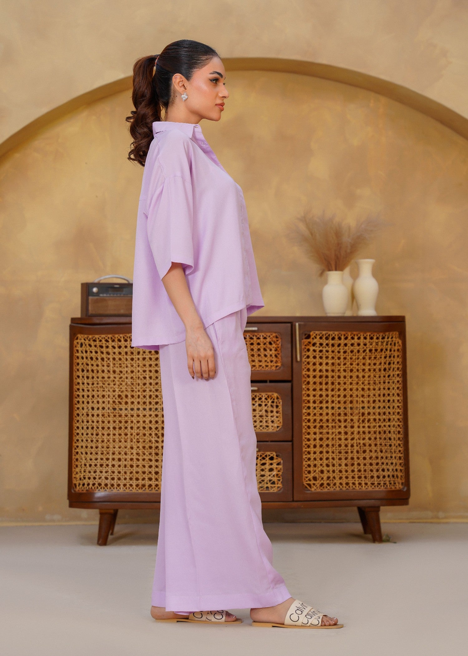 georgette Co Ord Sets in Lilac