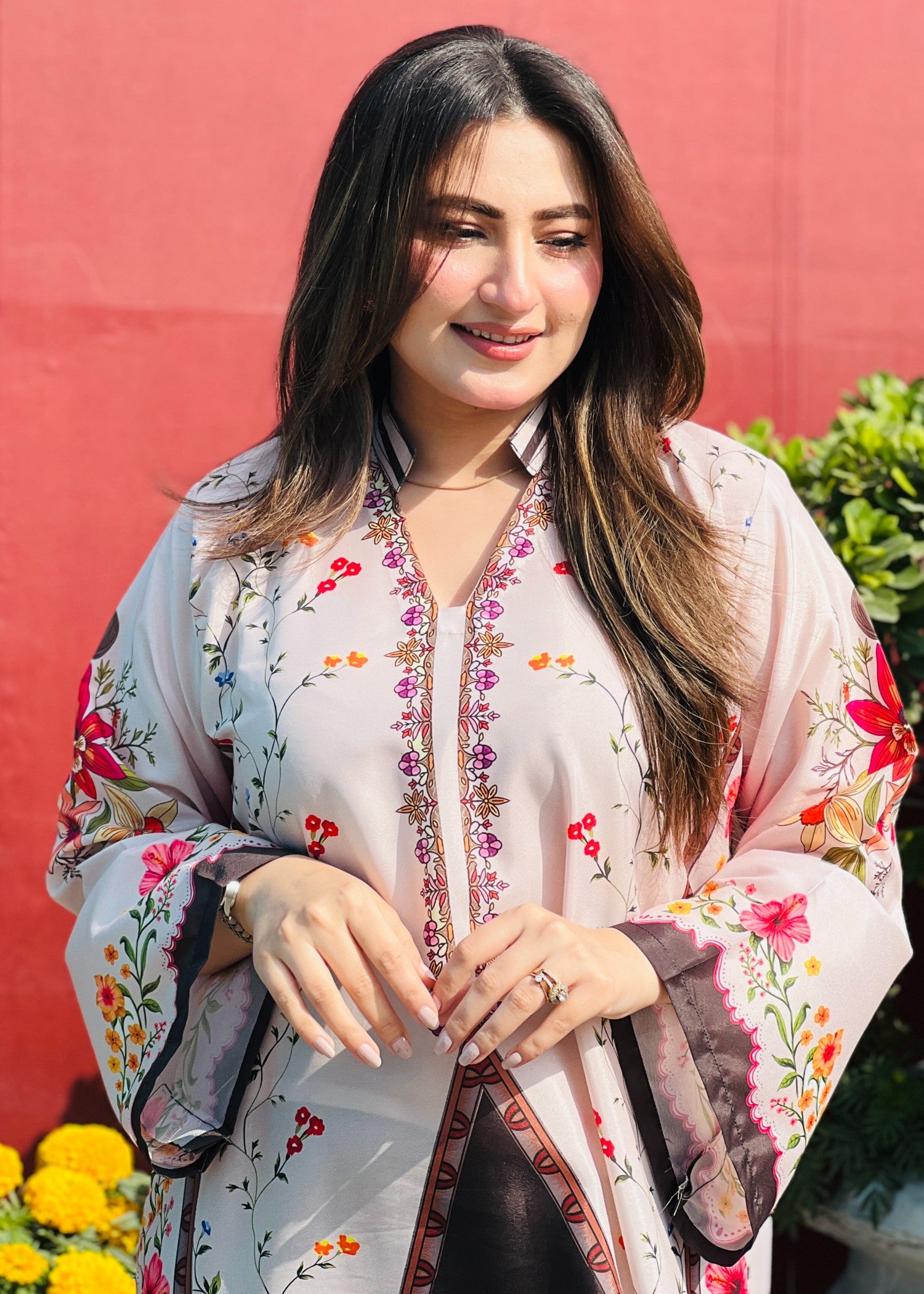 grip Kaftan in Baby pink