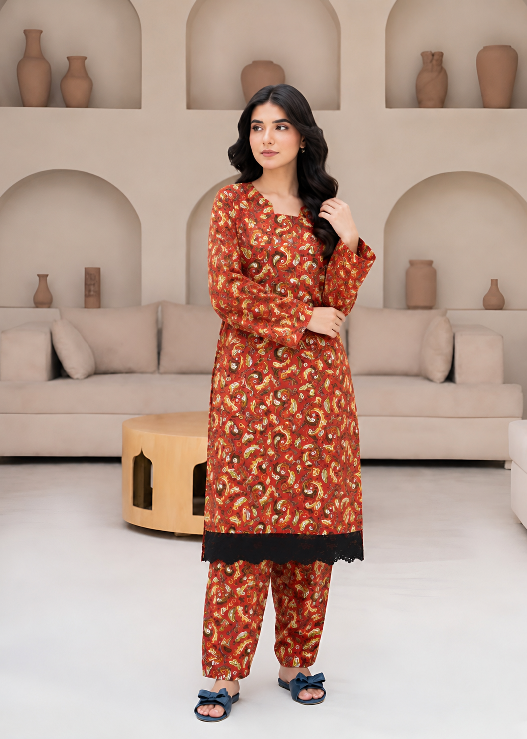 linen Co Ord Sets in Blood red