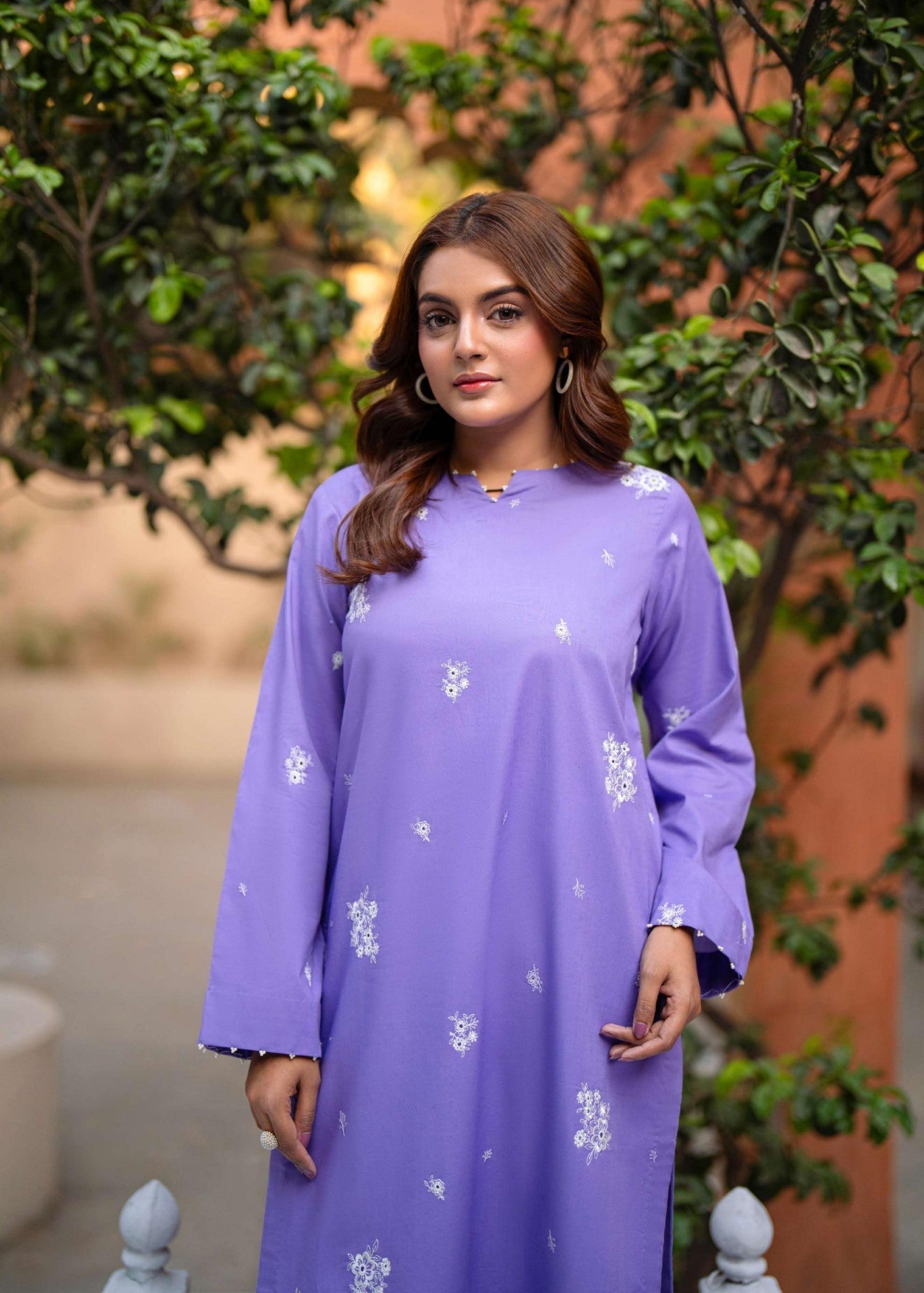 lawn Kurta Set in Heather