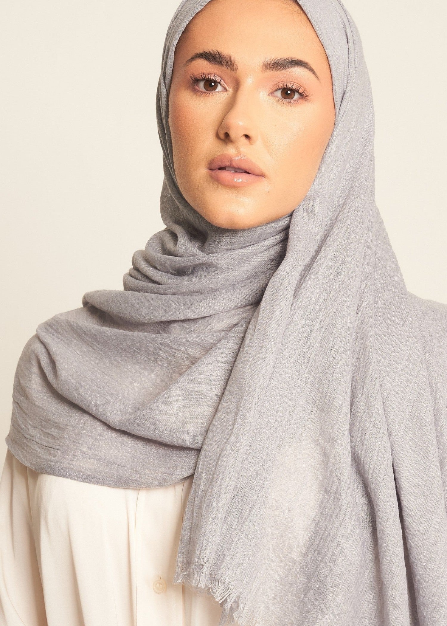 lawn Hijab in Silver
